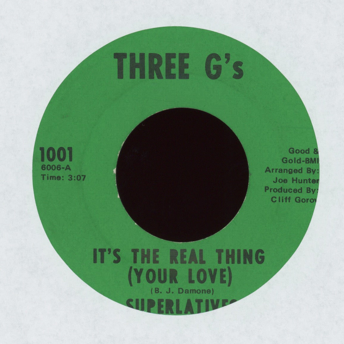 The Superlatives - It's The Real Thing (Your Love) on Three G's