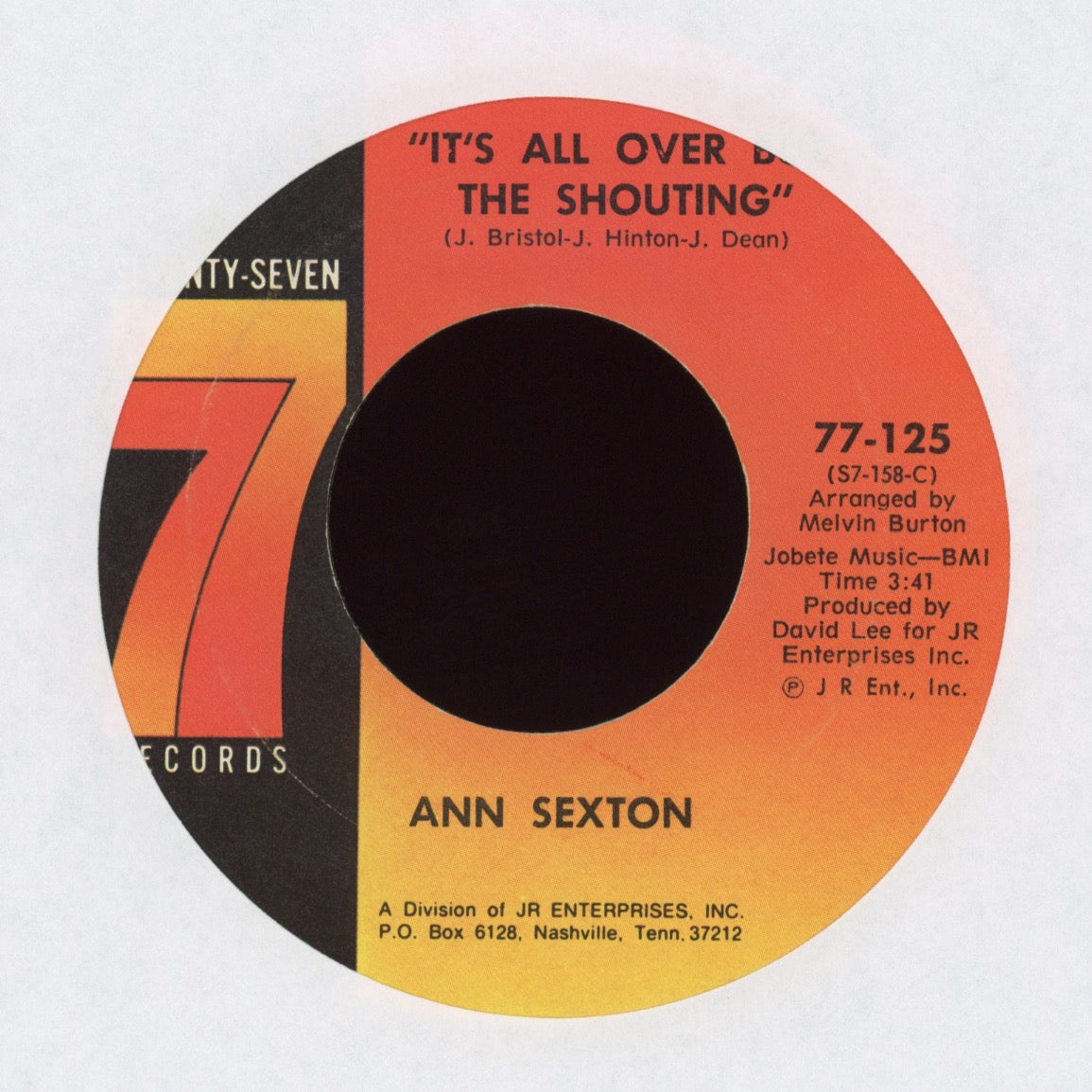 Ann Sexton - It's All Over But The Shouting pm Seventy Seven