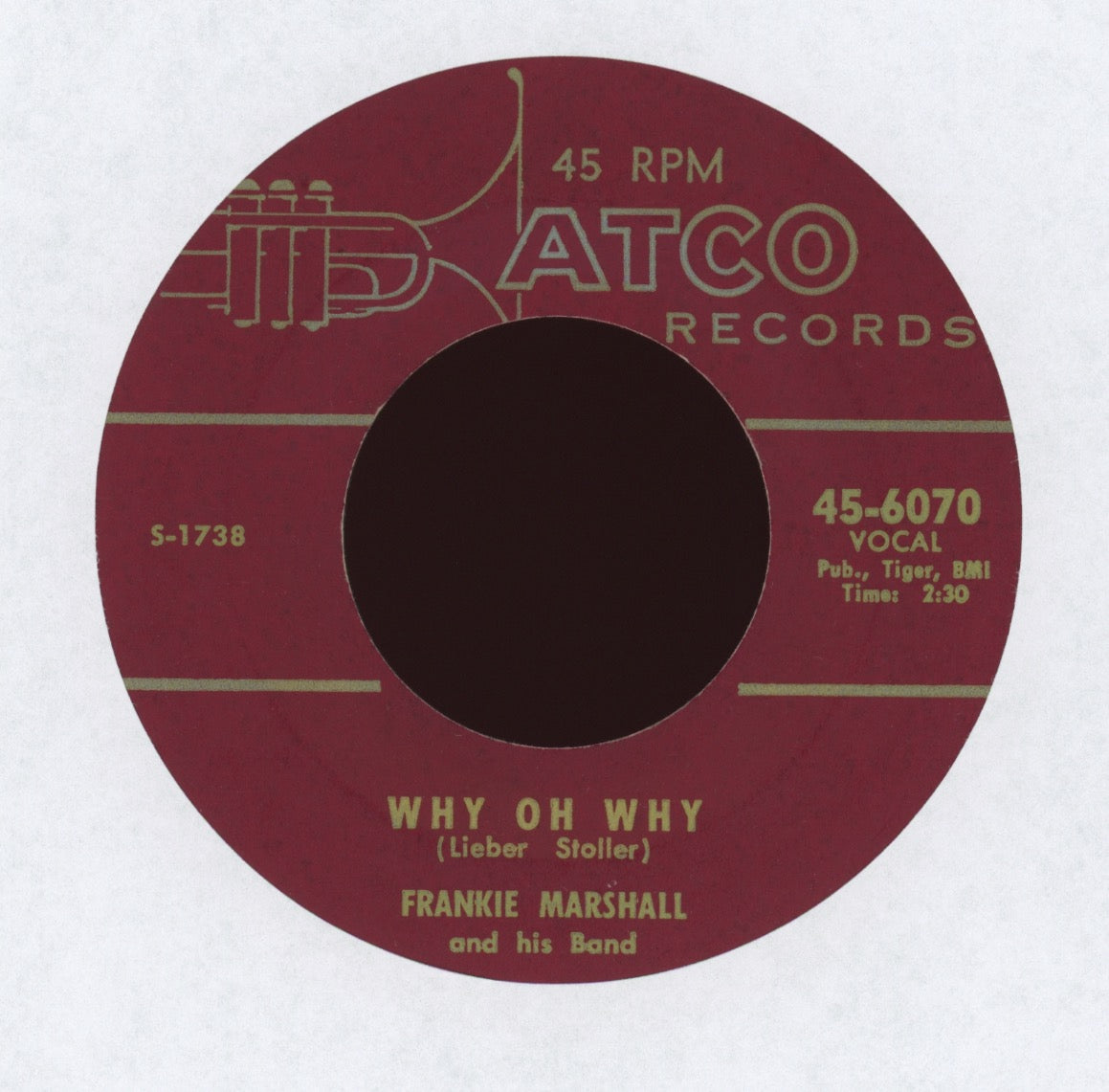 Frankie Marshall And His Band - Why Oh Why on Atco