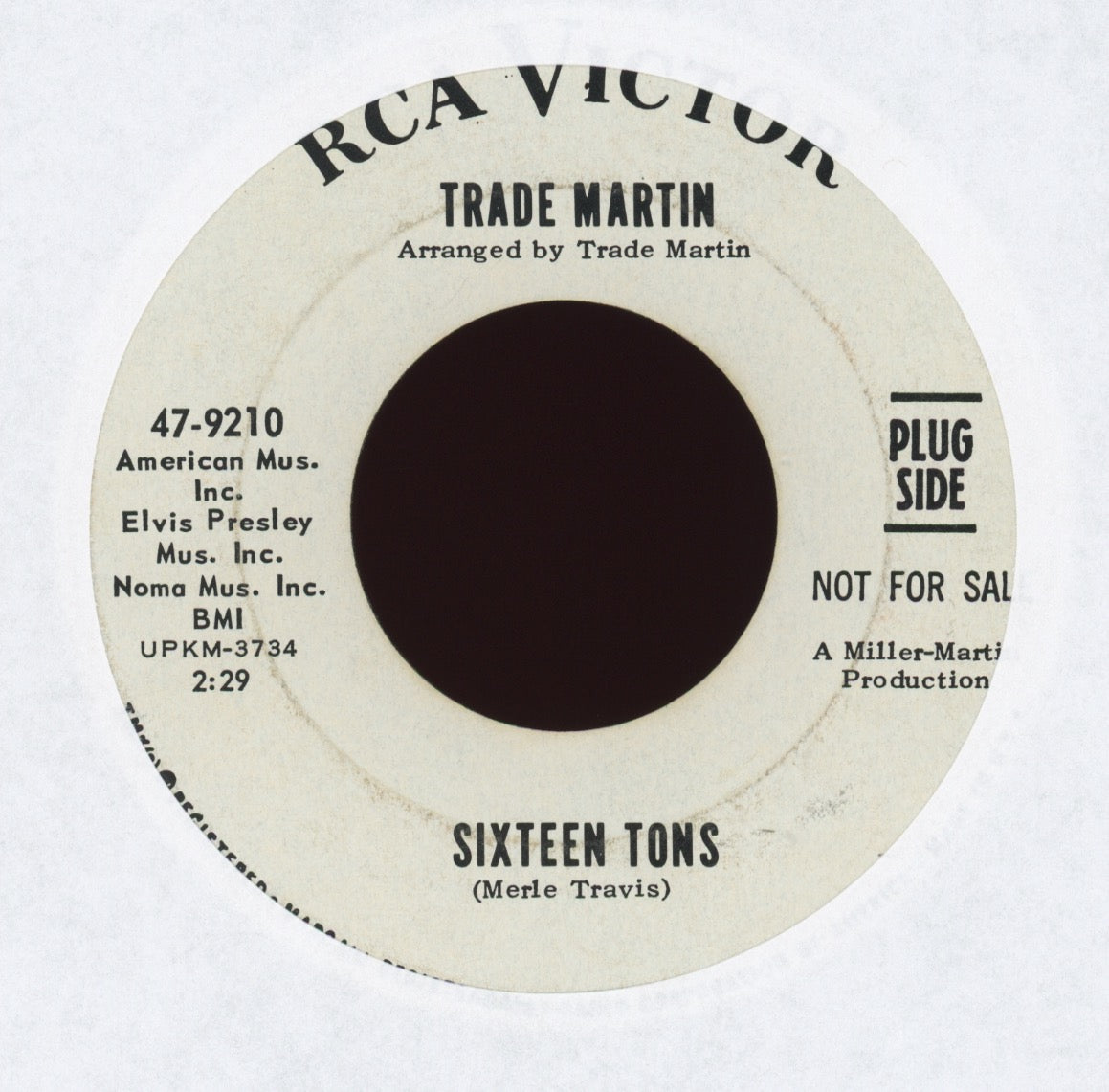 Trade Martin - Sixteen Tons on RCA Promo
