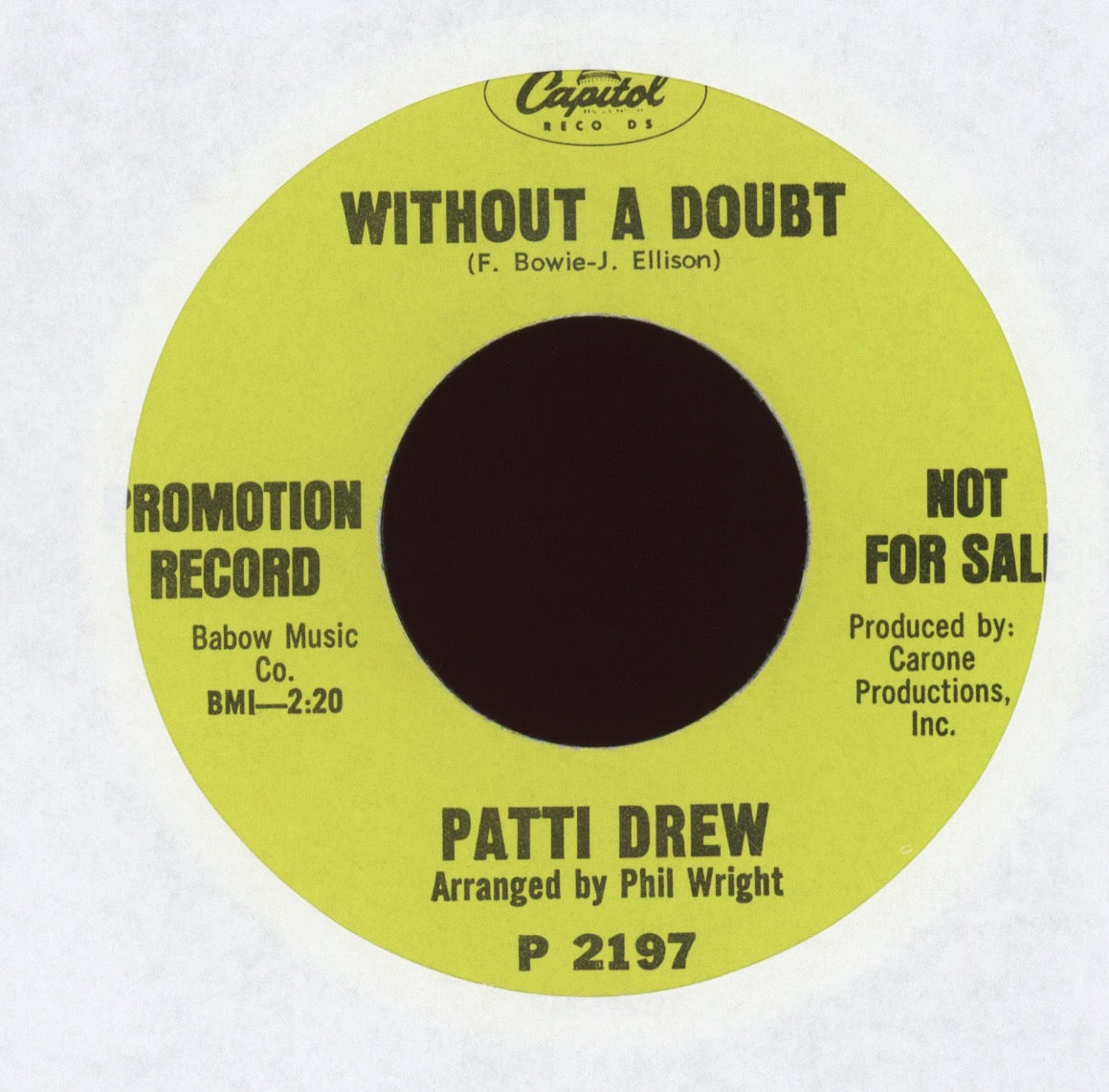 Patti Drew - Workin' On A Groovy Thing on Capitol Promo
