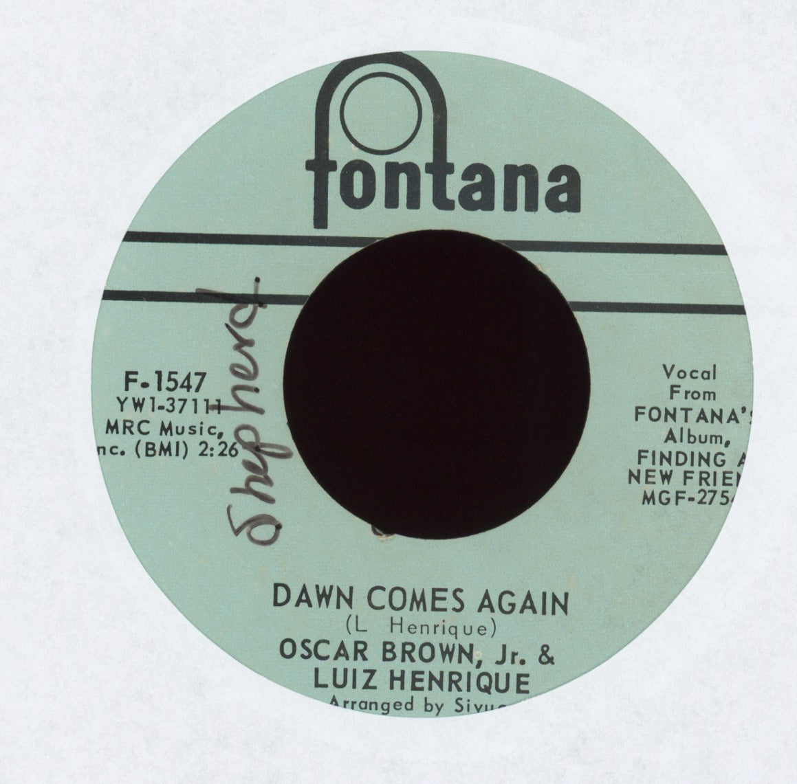 Oscar Brown Jr. & Luiz Henrique - Barra Limpa (Ba-ha Leem-pa) on Fontana