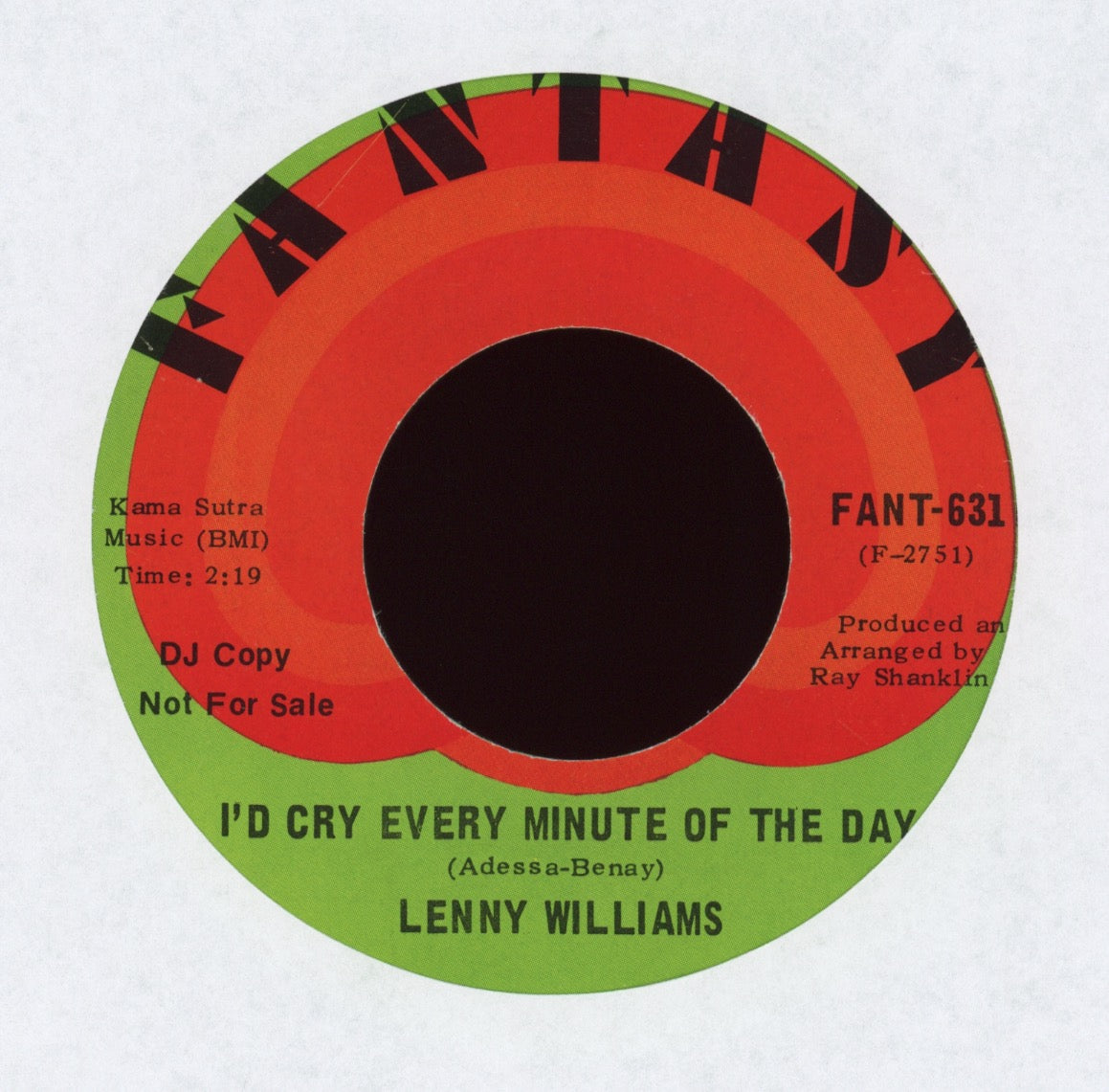 Lenny Williams - I'd Cry Every Minute Of The Day on Fantasy Promo