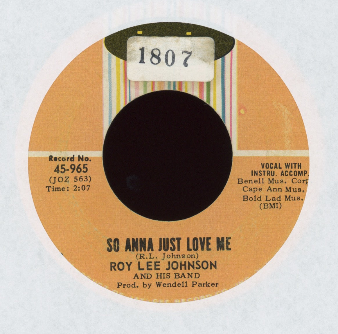 Roy Lee Johnson And His Band - So Anna Just Love Me on Josie