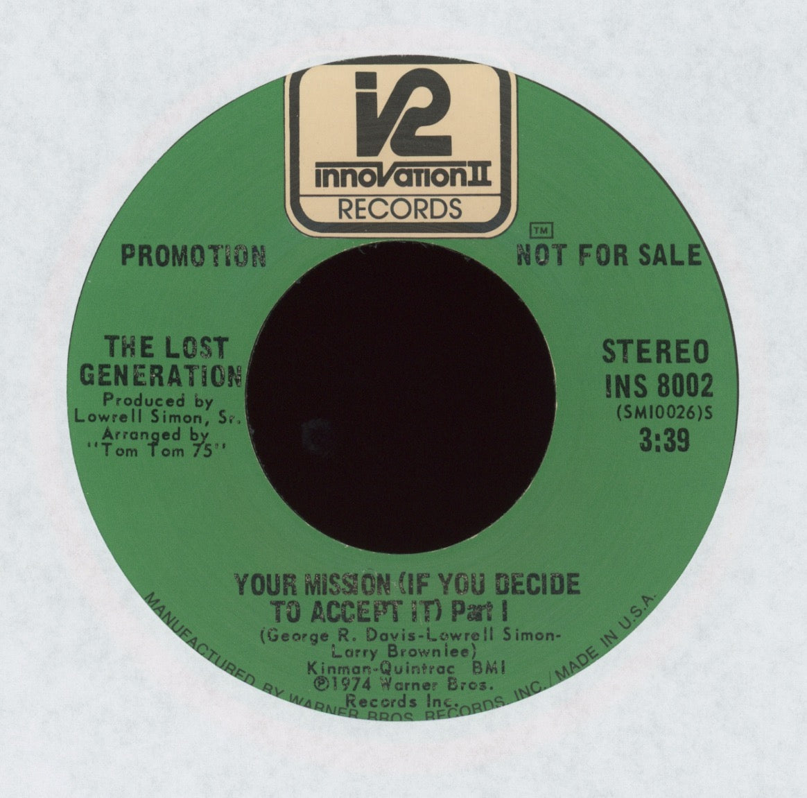 The Lost Generation - Your Mission (If You Decide To Accept It) on Innovation II Promo