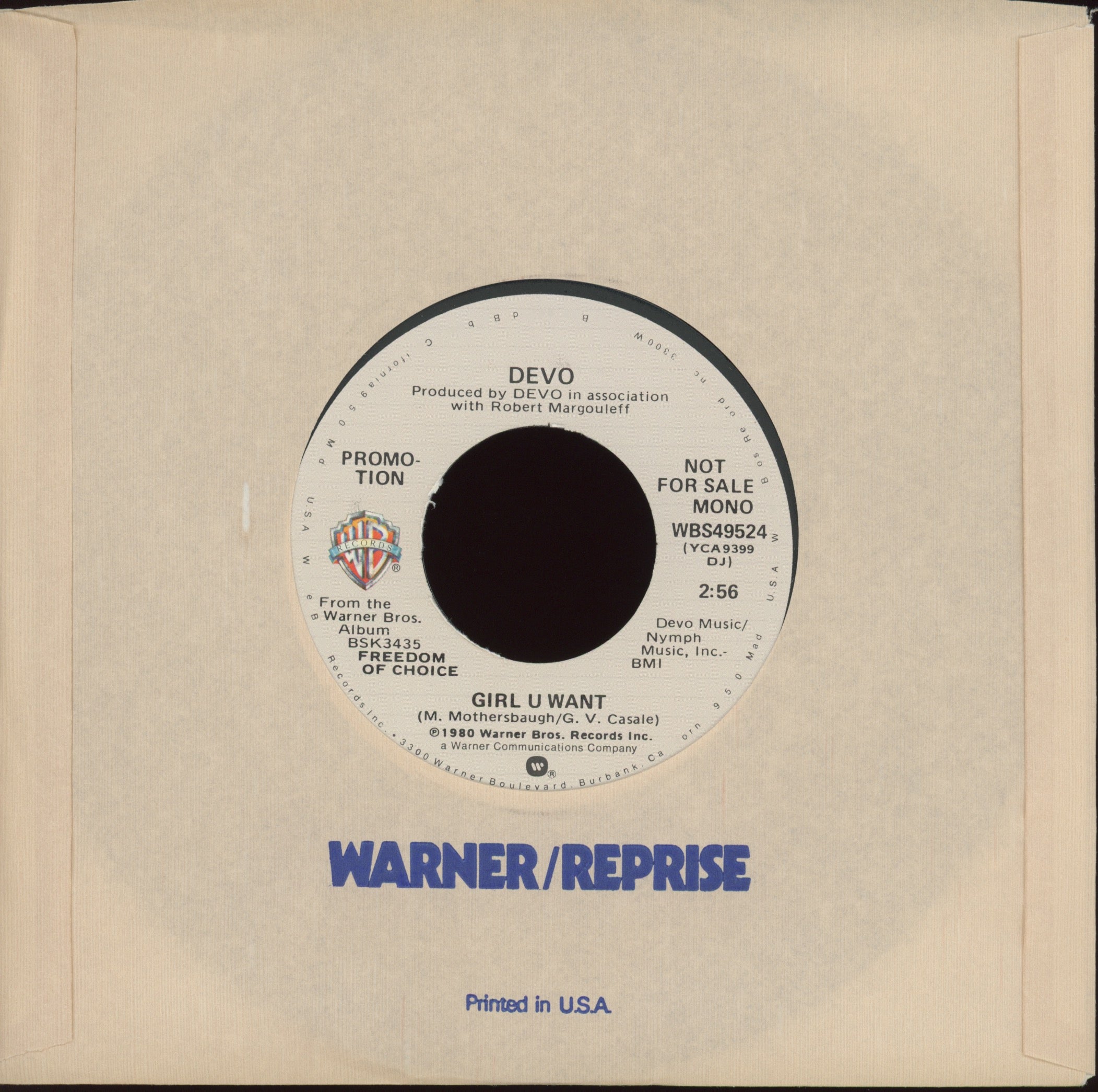 Devo - Girl U Want on Warner Bros Promo