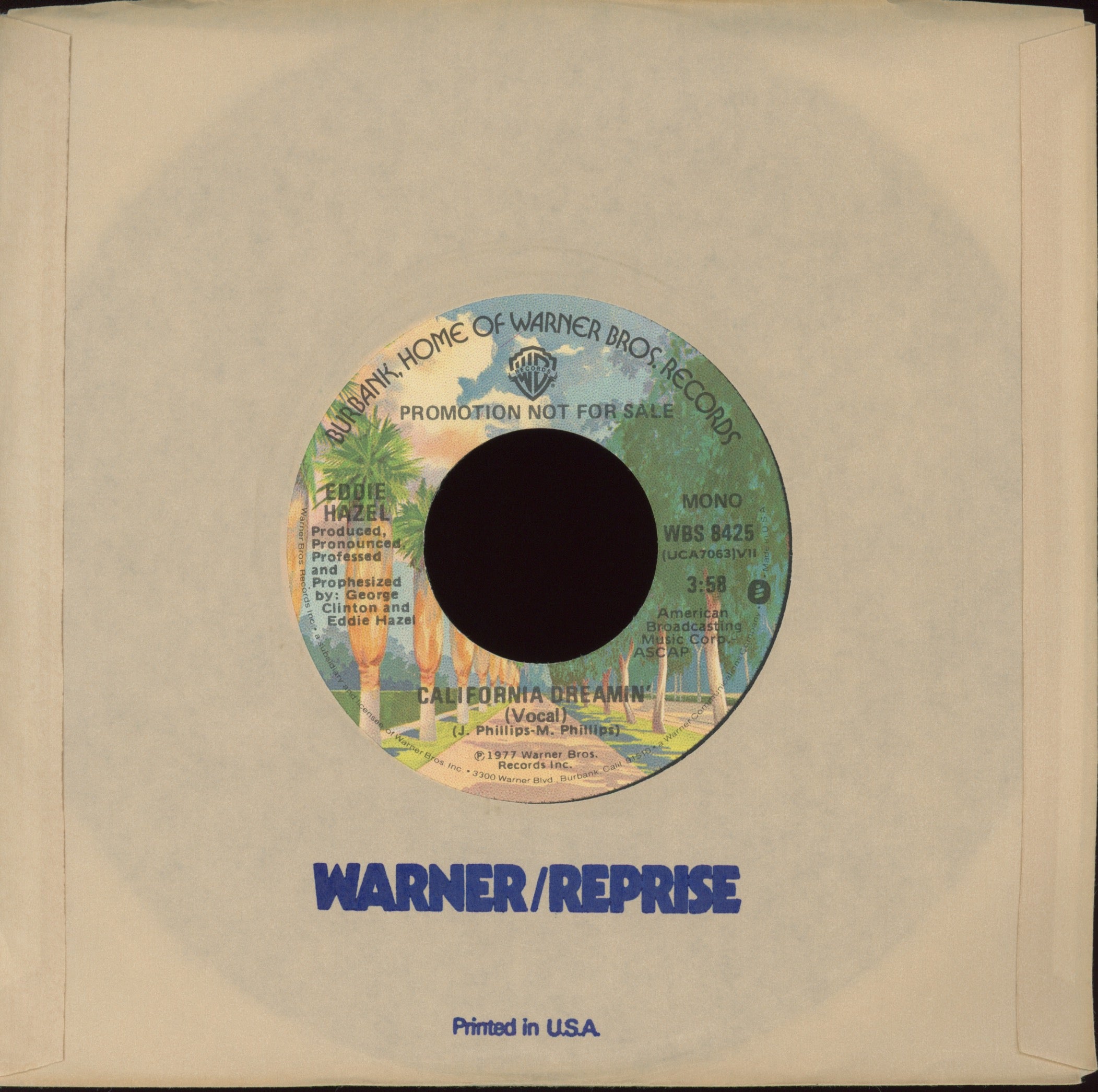 Eddie Hazel - California Dreamin' on Warner Bros. Promo