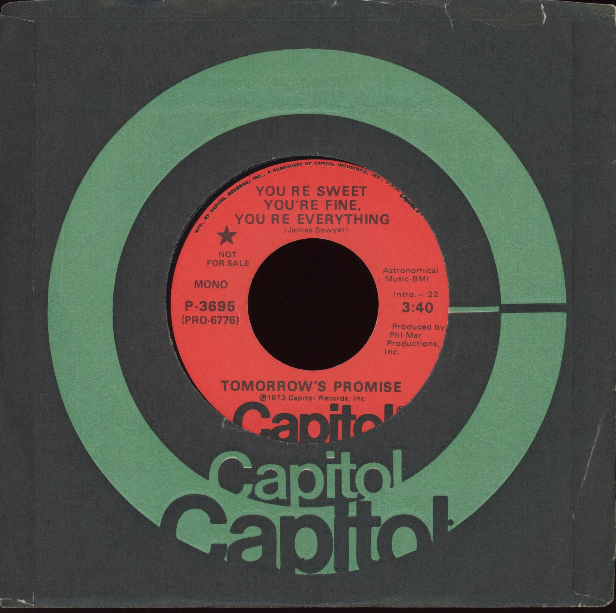 Tomorrow's Promise - You're Sweet, You're Fine, You're Everything on Capitol Promo
