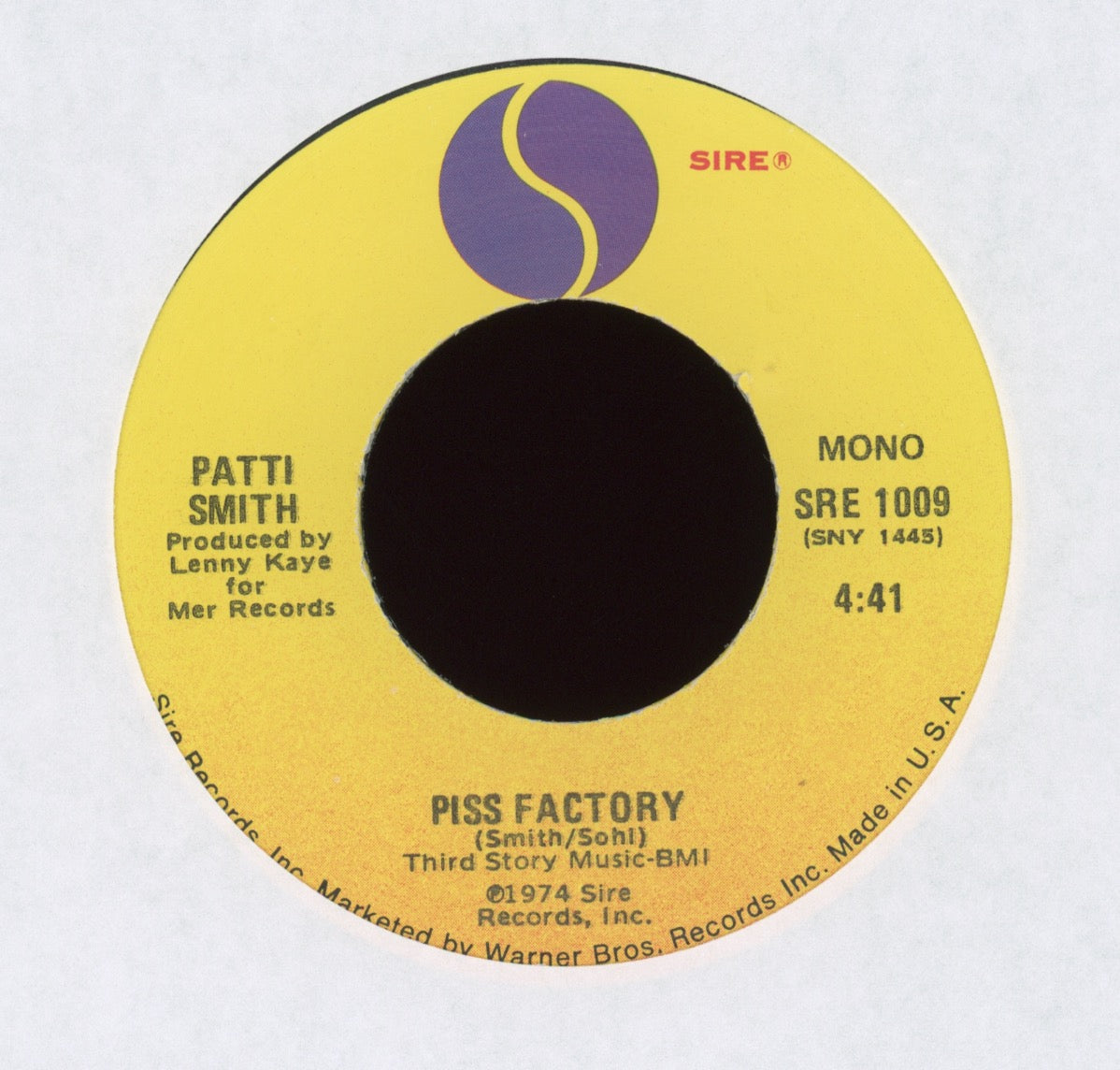 Patti Smith - Hey Joe (Version) / Piss Factory on Sire
