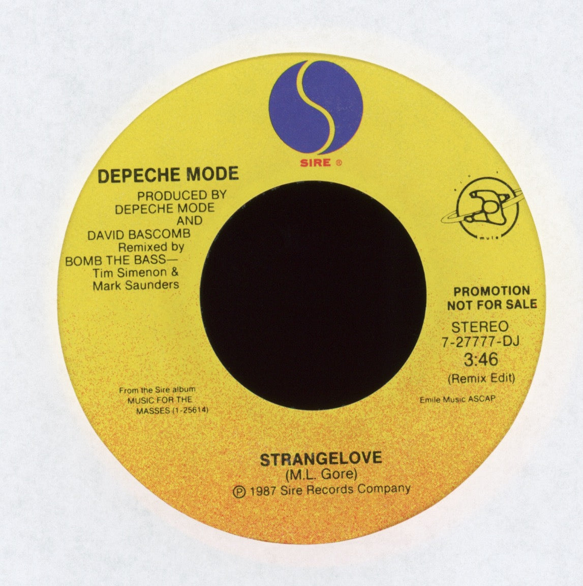 Depeche Mode - Strangelove on Sire Promo