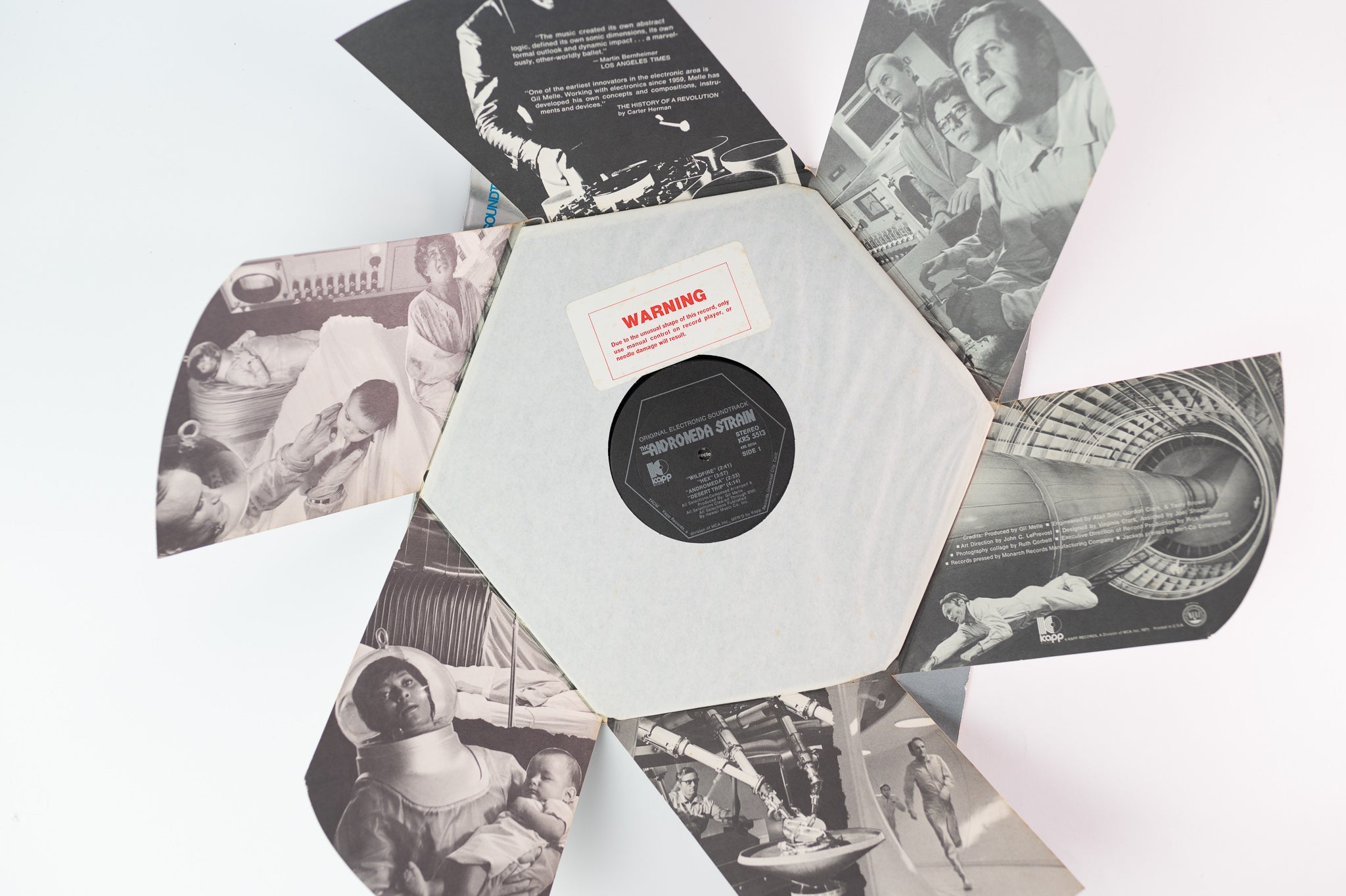 Gil Mellé - The Andromeda Strain (Original Electronic Soundtrack) on Kapp Hexagon Shaped LP with Gimmick Cover