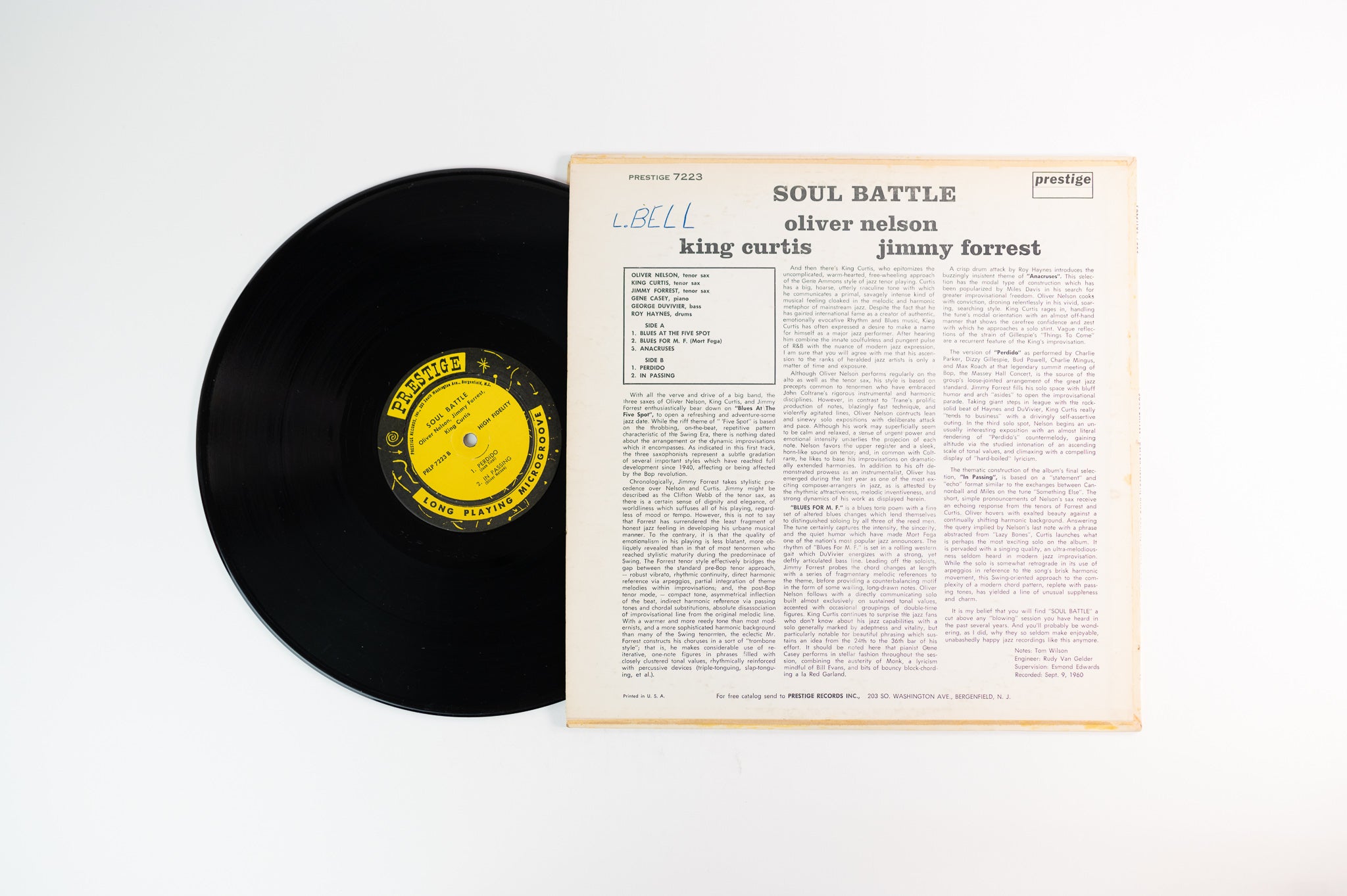 Oliver Nelson, King Curtis, Jimmy Forrest - Soul Battle on Prestige - Bergenfield Mono