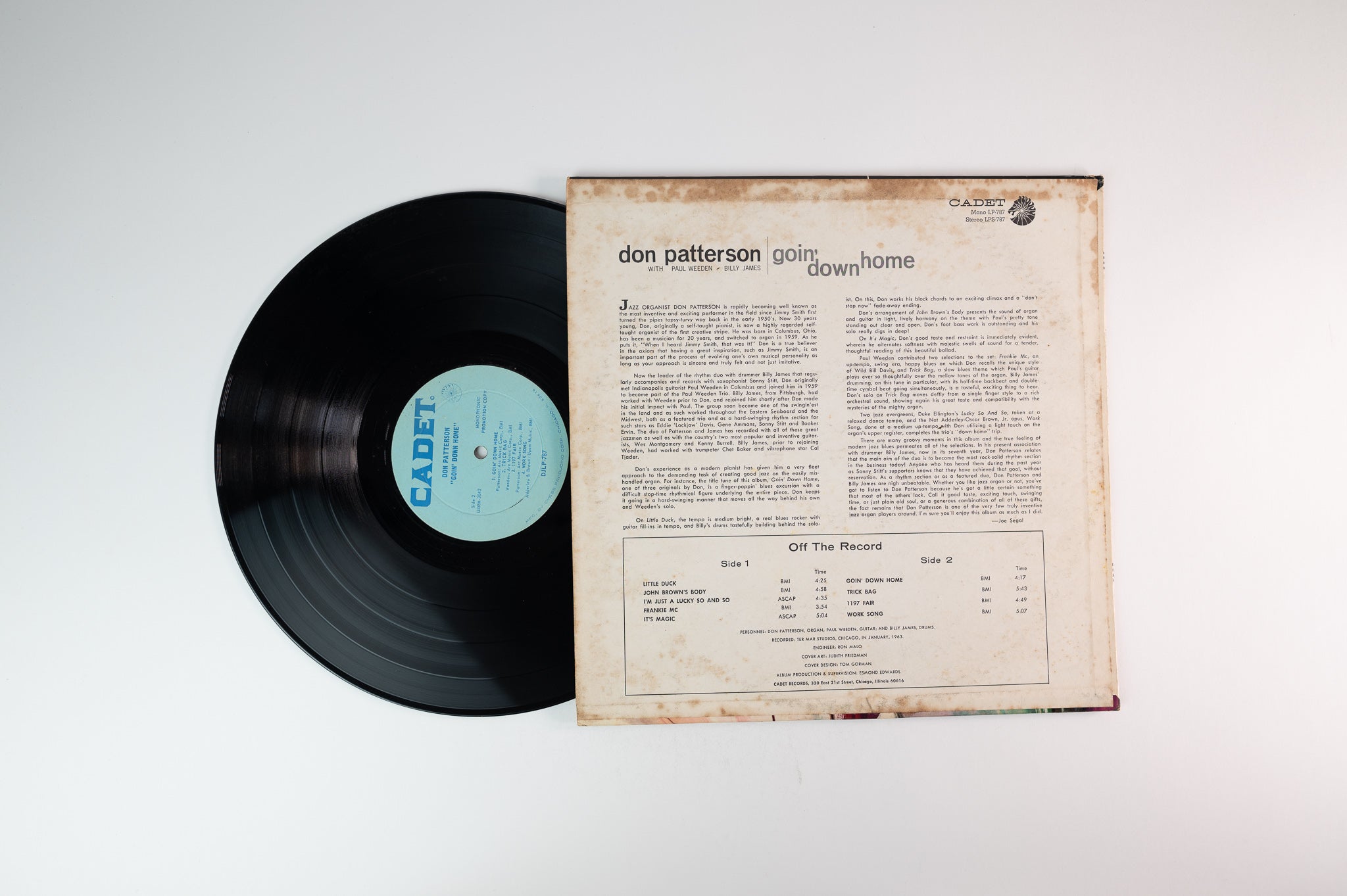 Don Patterson - Goin' Down Home on Cadet - Mono Promo