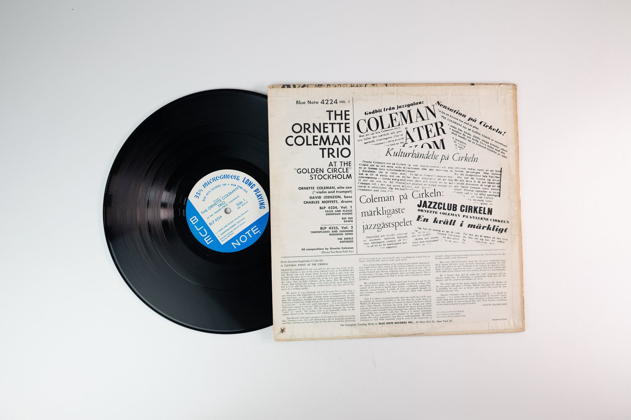 The Ornette Coleman Trio - At The "Golden Circle" Stockholm Volume One on Blue Note NY Mono