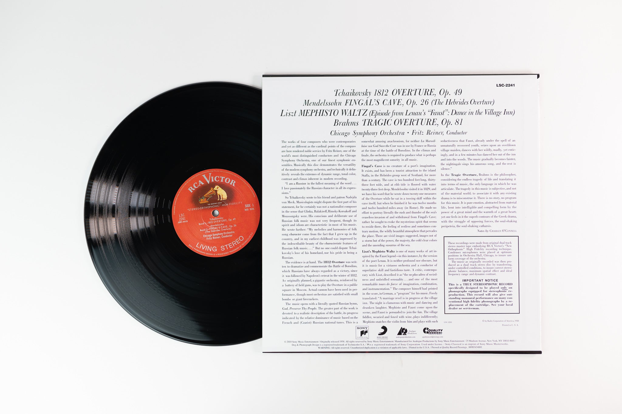 Fritz Reiner Chicago Symphony - Tchaikovsky - 1812 Overture on RCA Analogue Productions Reissue