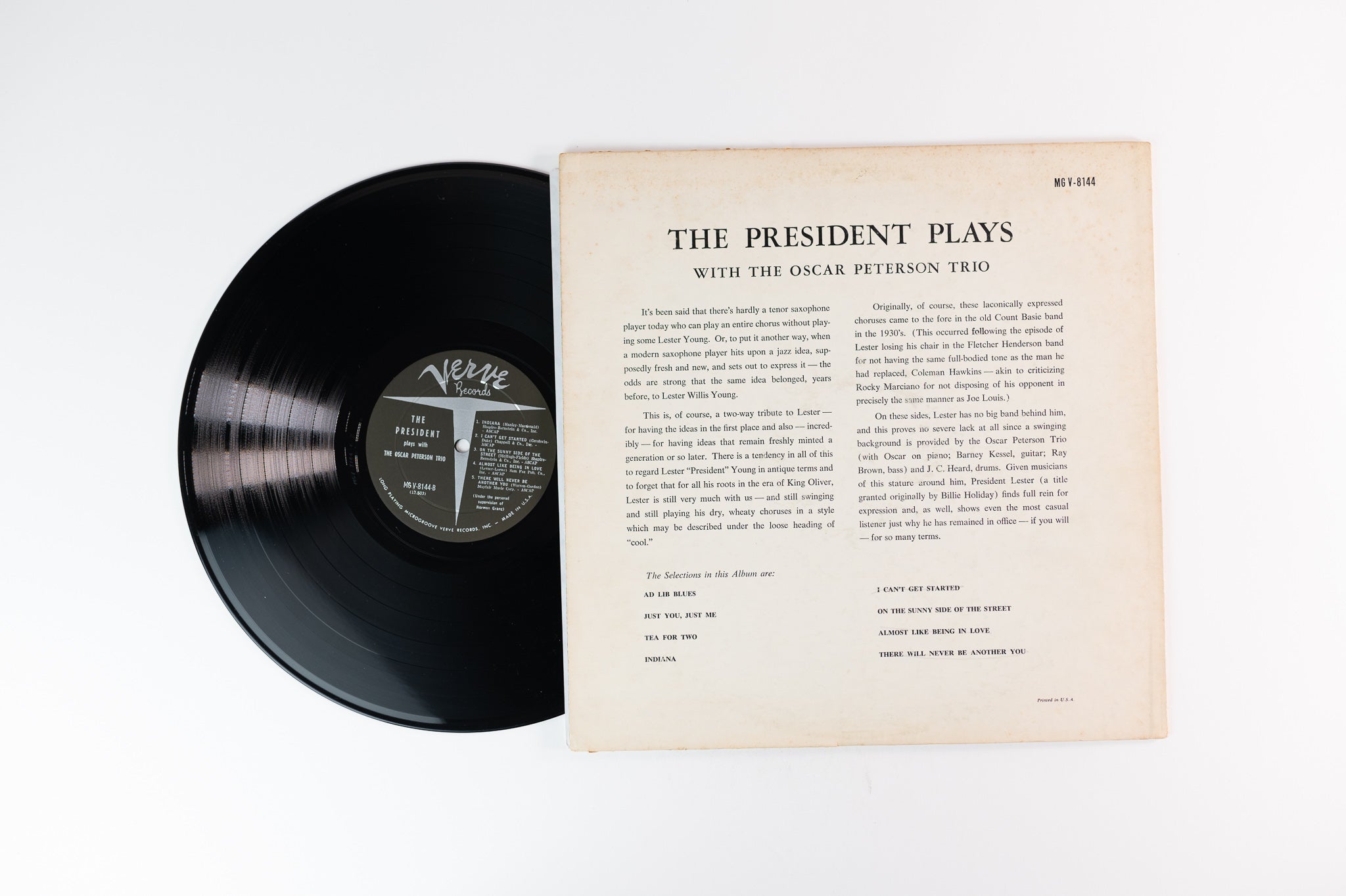 Lester Young - The President Plays With The Oscar Peterson Trio on Verve Mono Deep Groove