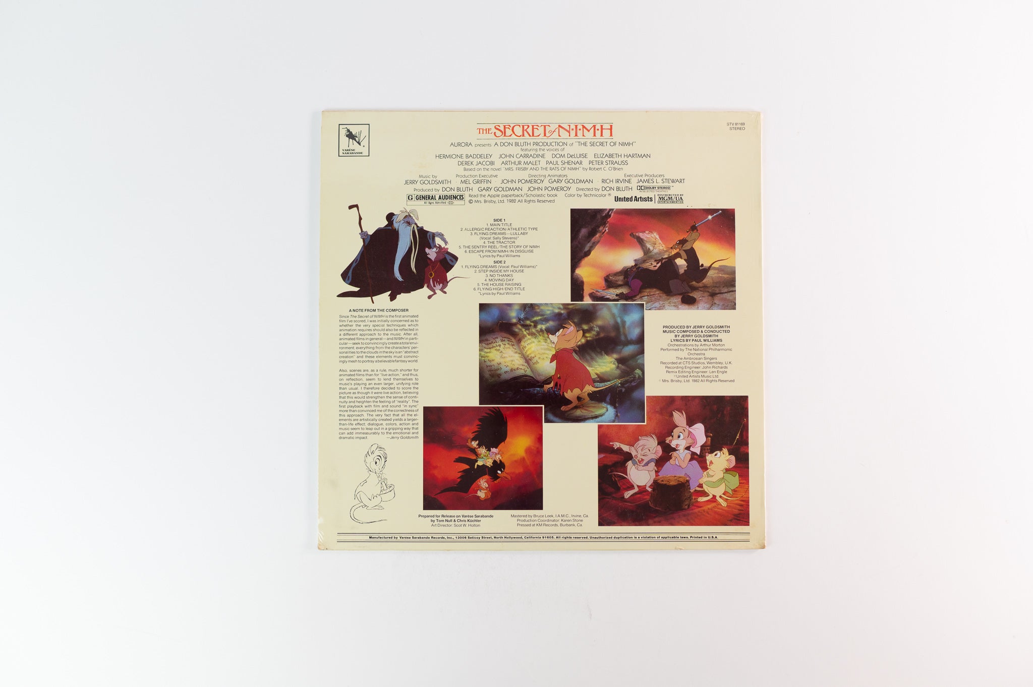 Jerry Goldsmith - The Secret Of NIMH (Original Motion Picture Soundtrack) on Varese Sarabande Sealed