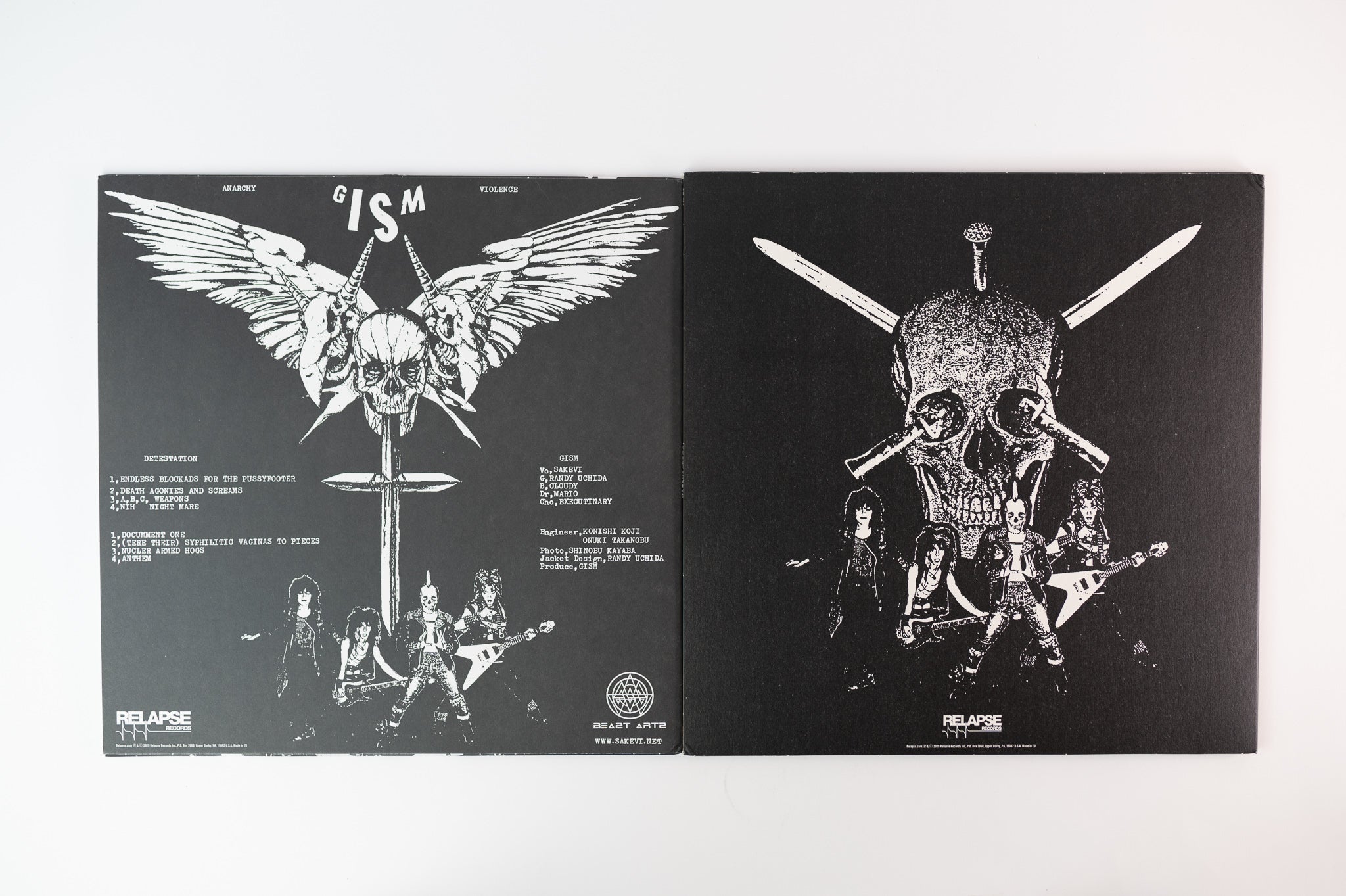 G.I.S.M. - Detestation on Relapse Clear Vinyl LP with Clear Vinyl 7" Reissue