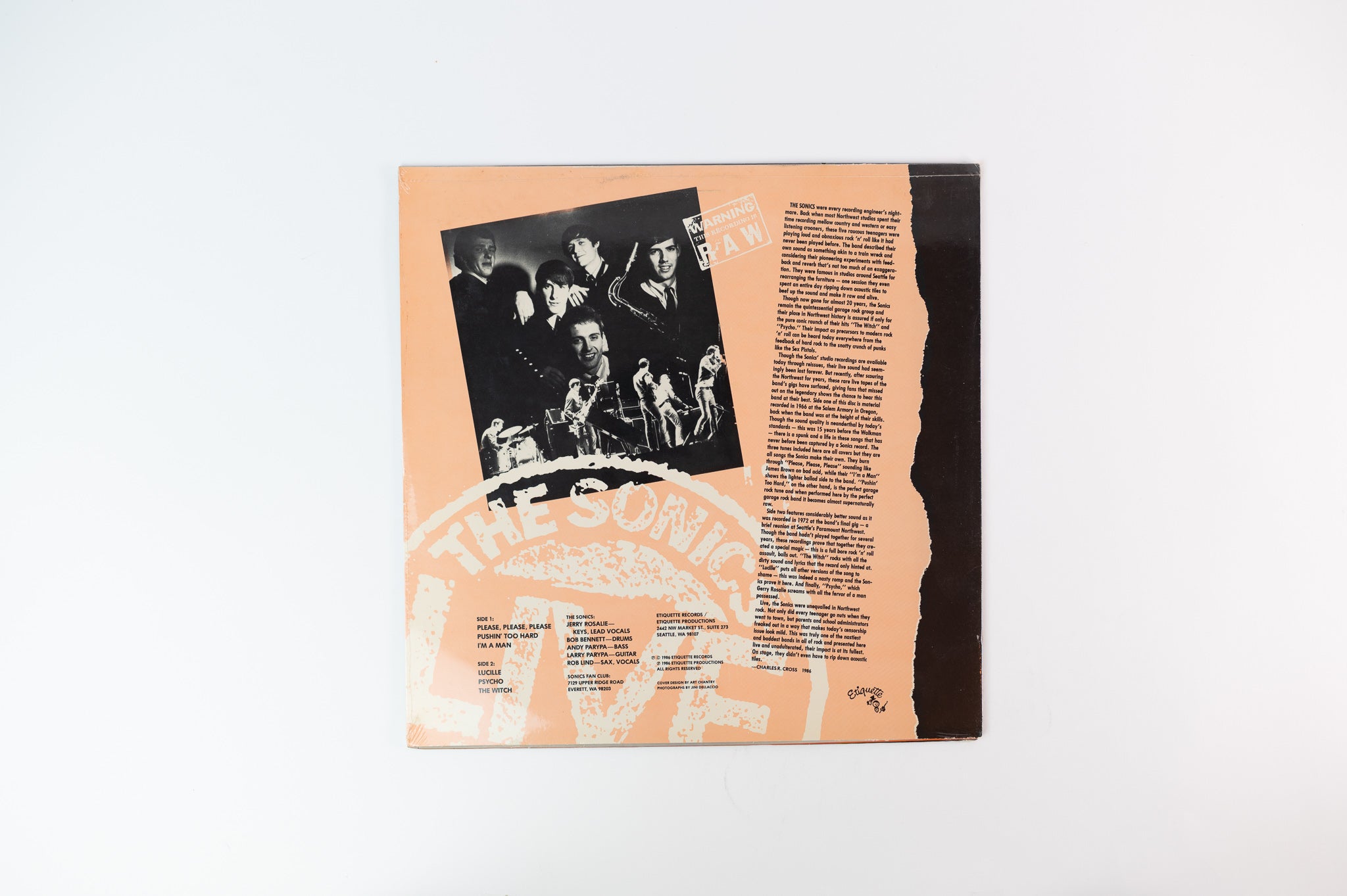 The Sonics - Live / Fanz Only on Etiquette Sealed