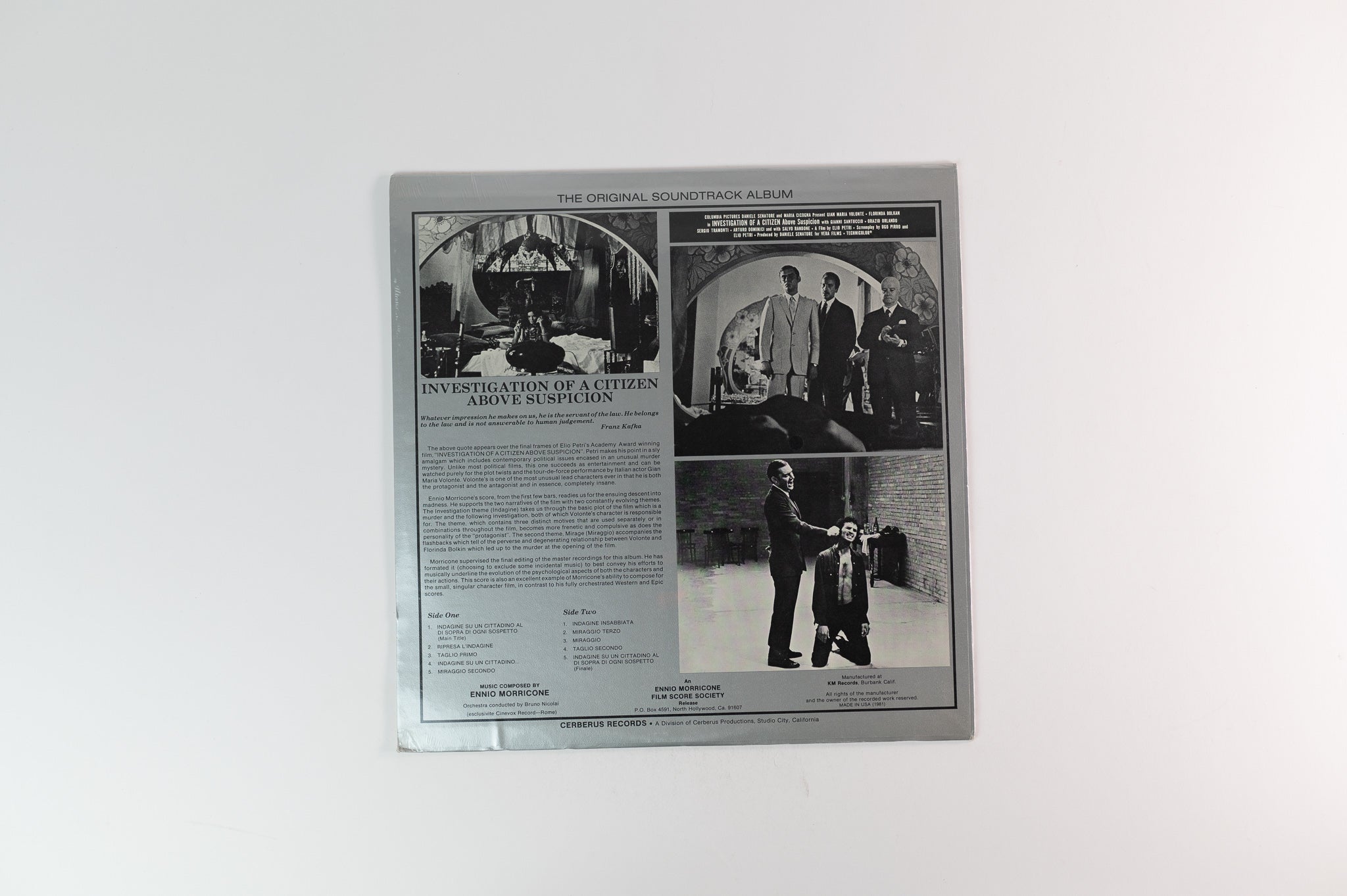 Ennio Morricone - Investigation Of A Citizen Above Suspicion Score on Cerberus Sealed