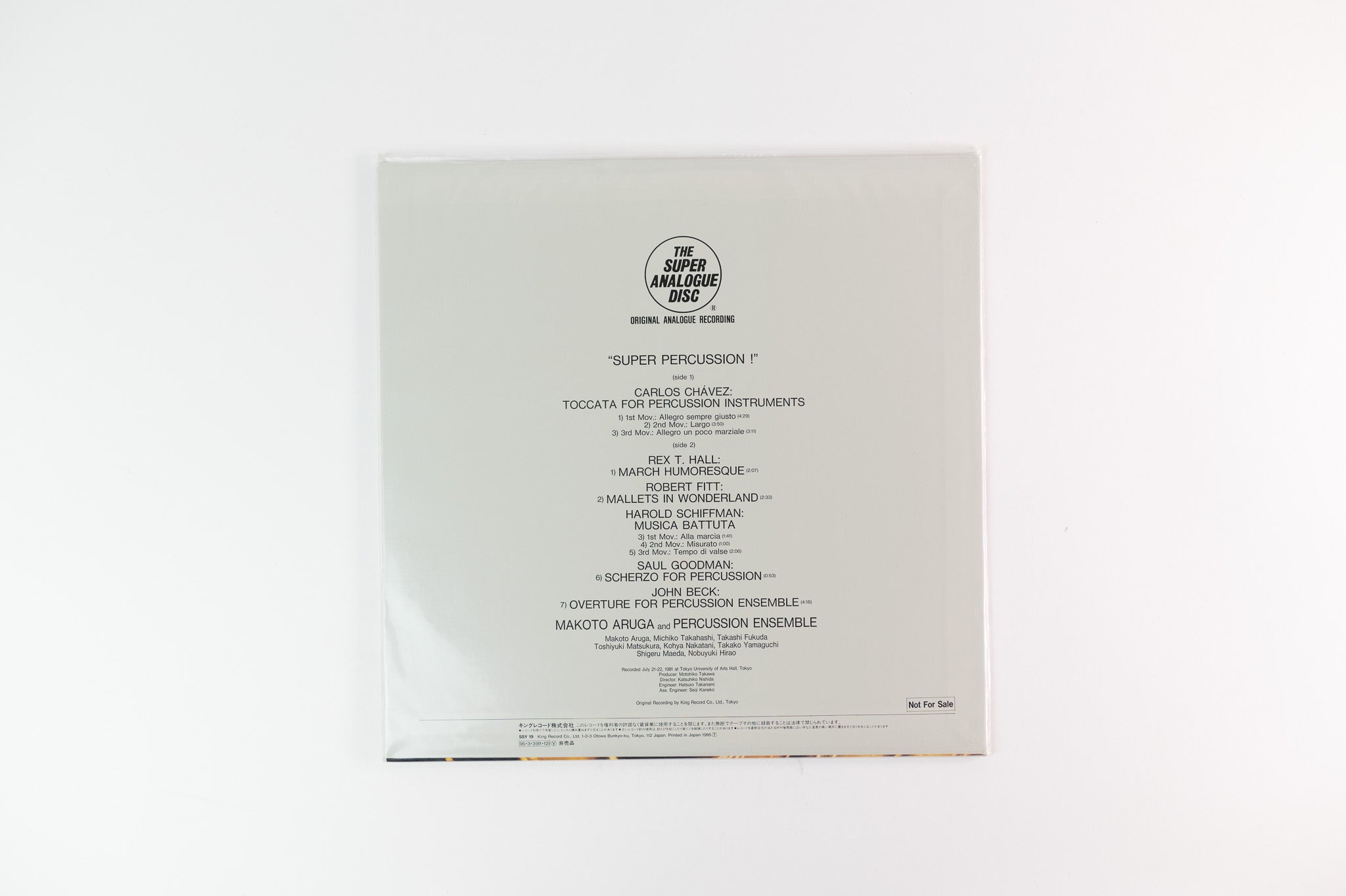 Carlos Chávez - Super Percussion / Toccata For Percussion and Others on Super Analogue Disc Firebird Sealed