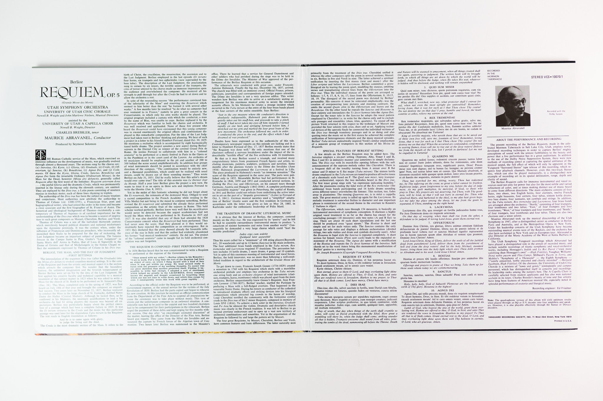 The Utah Symphony Orchestra - Requiem Grande Messe Des Morts Op 5 Classic Records 180 Gram