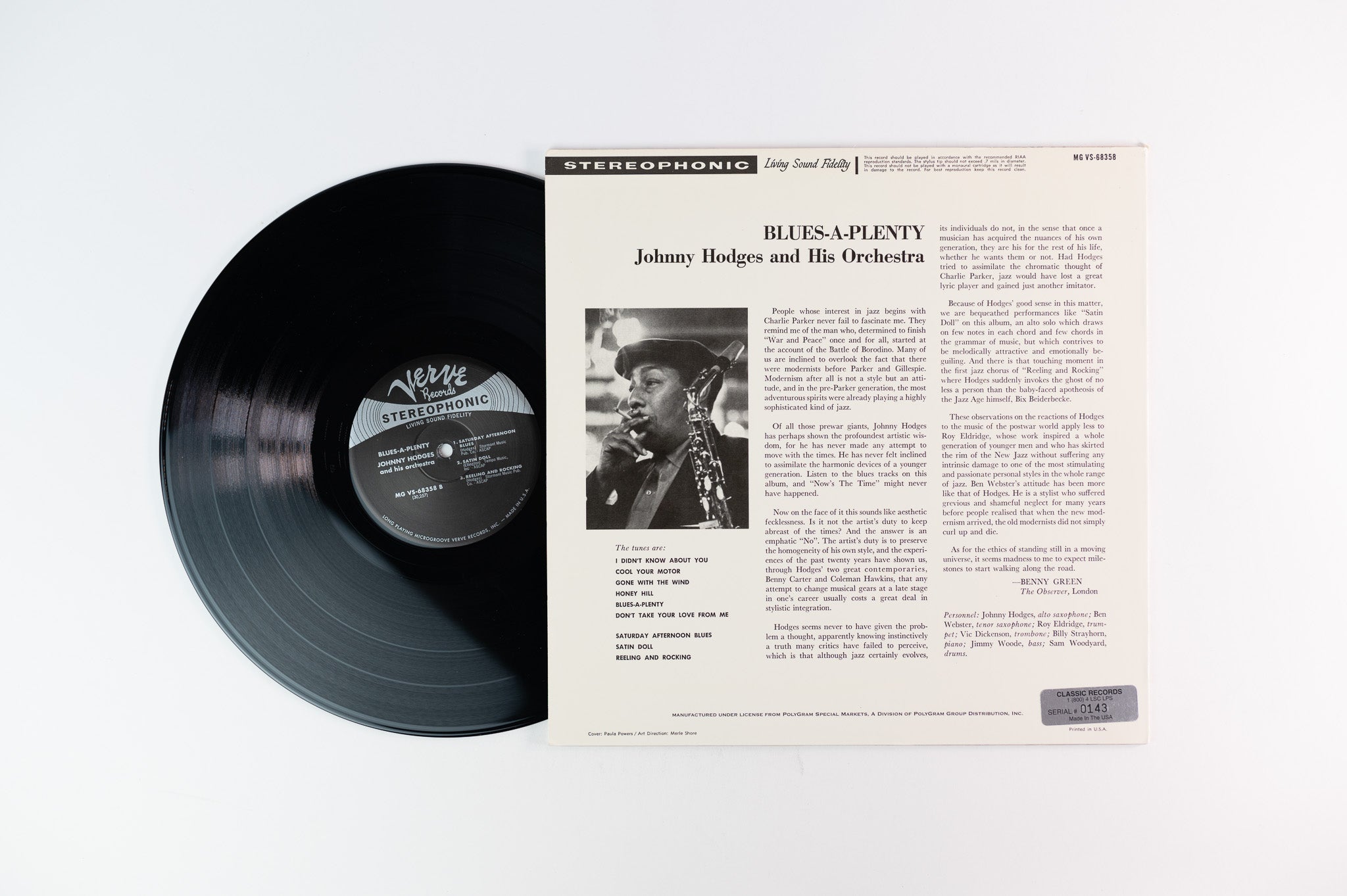 Johnny Hodges And His Orchestra - Blues-A-Plenty on Verve Classic Records Reissue