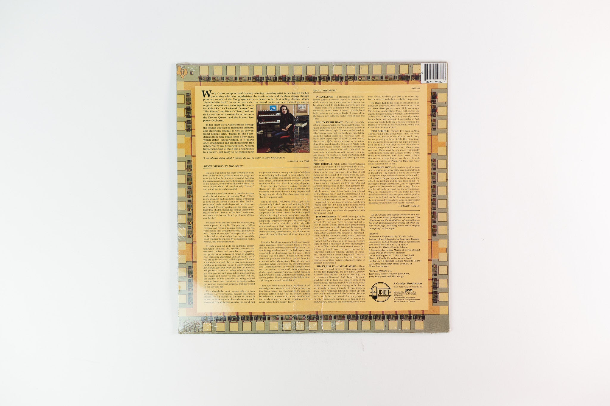 Wendy Carlos - Beauty In The Beast on Audicon Recording Co Sealed