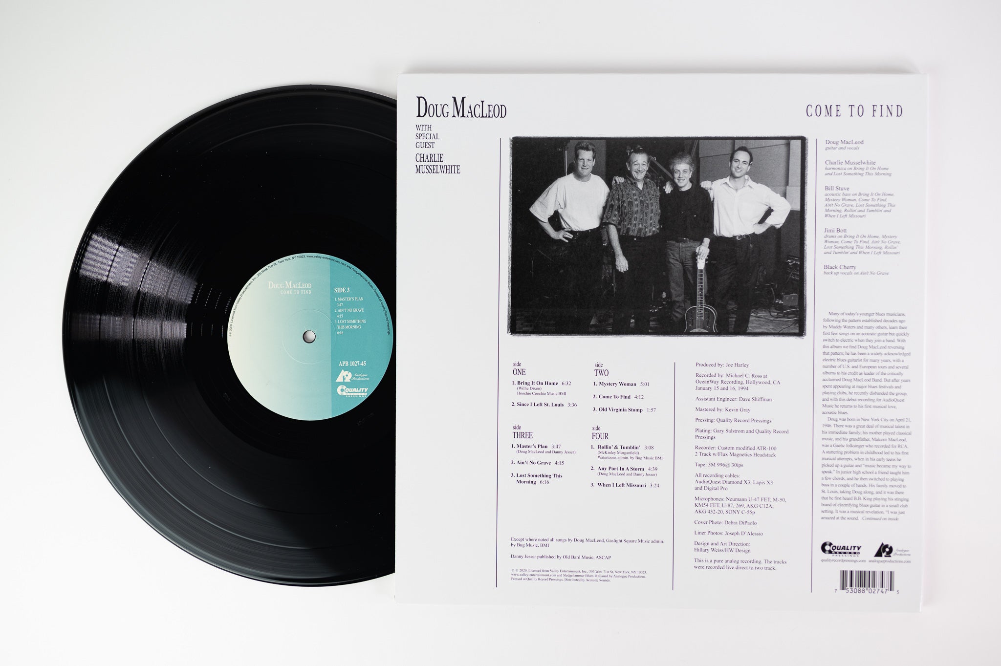 Doug MacLeod With Special Guest Charlie Musselwhite - Come To Find on Analogue Productions