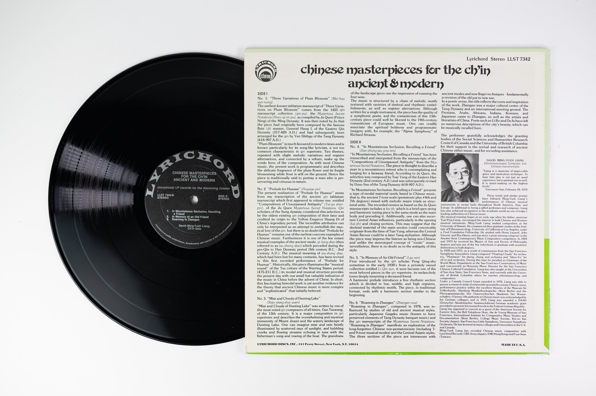 David Ming Yueh Liang - Chinese Masterpieces For The Ch in Ancient Modern on Lyrichord