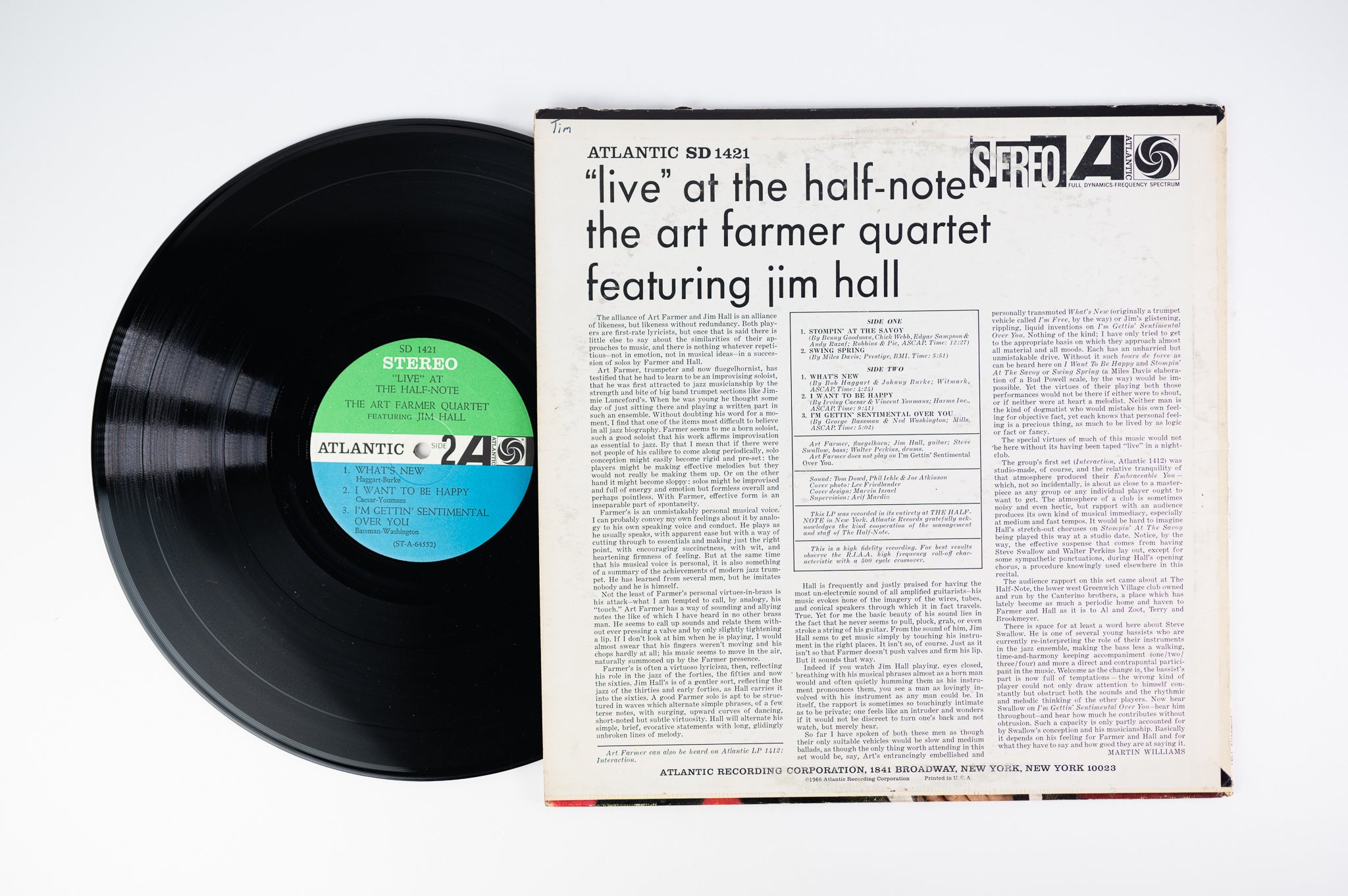 The Art Farmer Quartet Featuring Jim Hall Live At The Half - Note on Atlantic Stereo