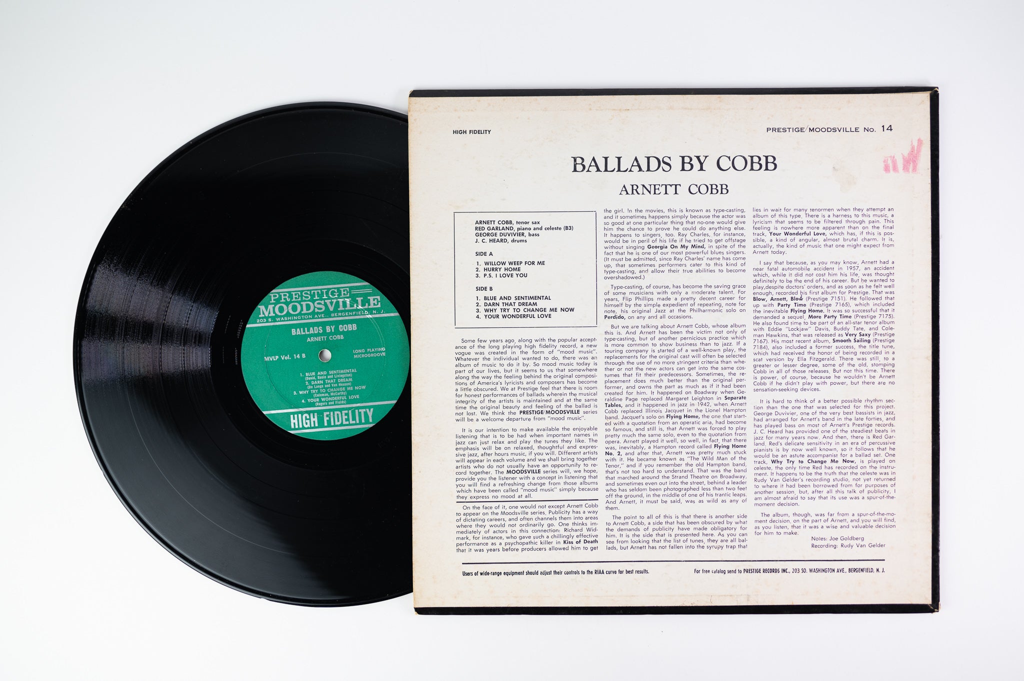 Arnett Cobb - Ballads By Cobb on Moodsville Mono Deep Groove