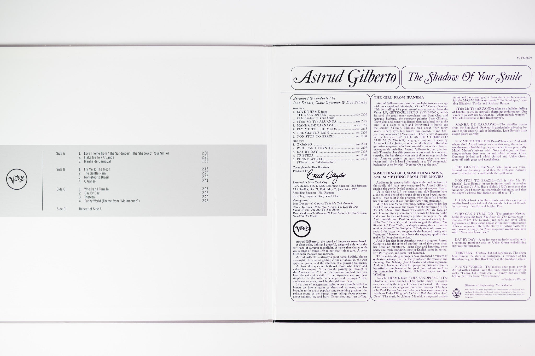 Astrud Gilberto - The Shadow Of Your Smile on Verve Original Recordings Group Ltd Numbered 180 Gram