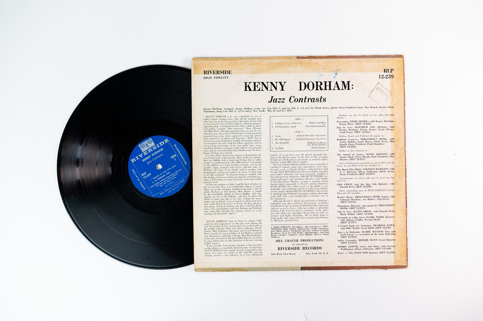 Kenny Dorham - Jazz Contrasts on Riverside Mono Deep Groove 2nd Press
