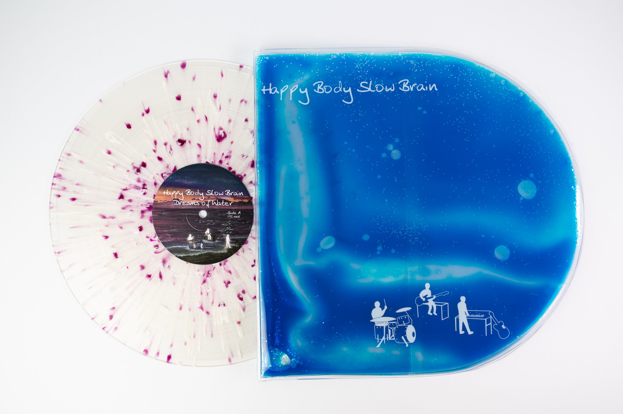 Happy Body Slow Brain - Dreams Of Water on InTheClouds Clear w/ White & Purple Splatter Repress