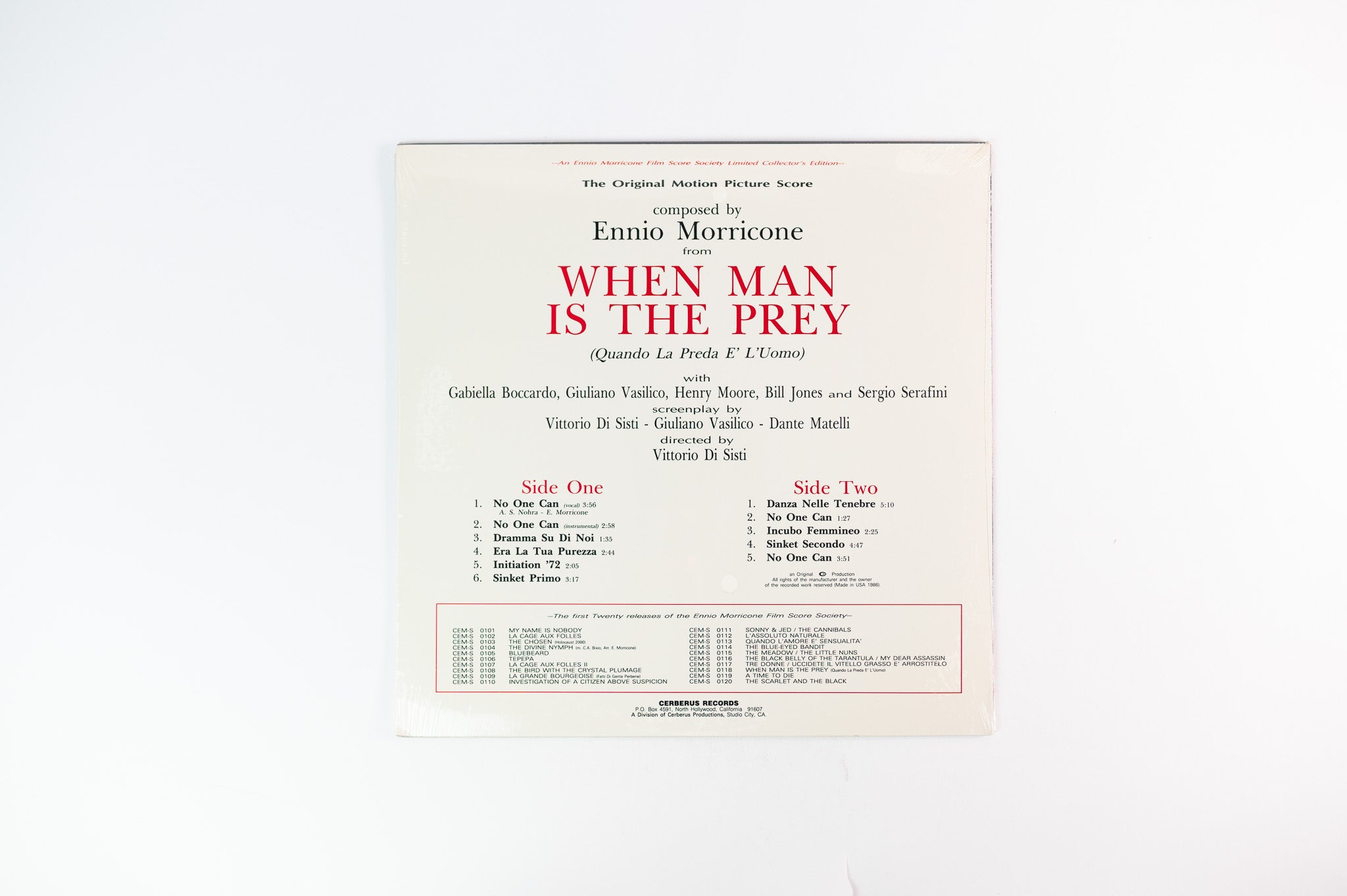 Ennio Morricone - When Man Is The Prey on Cerberus Sealed