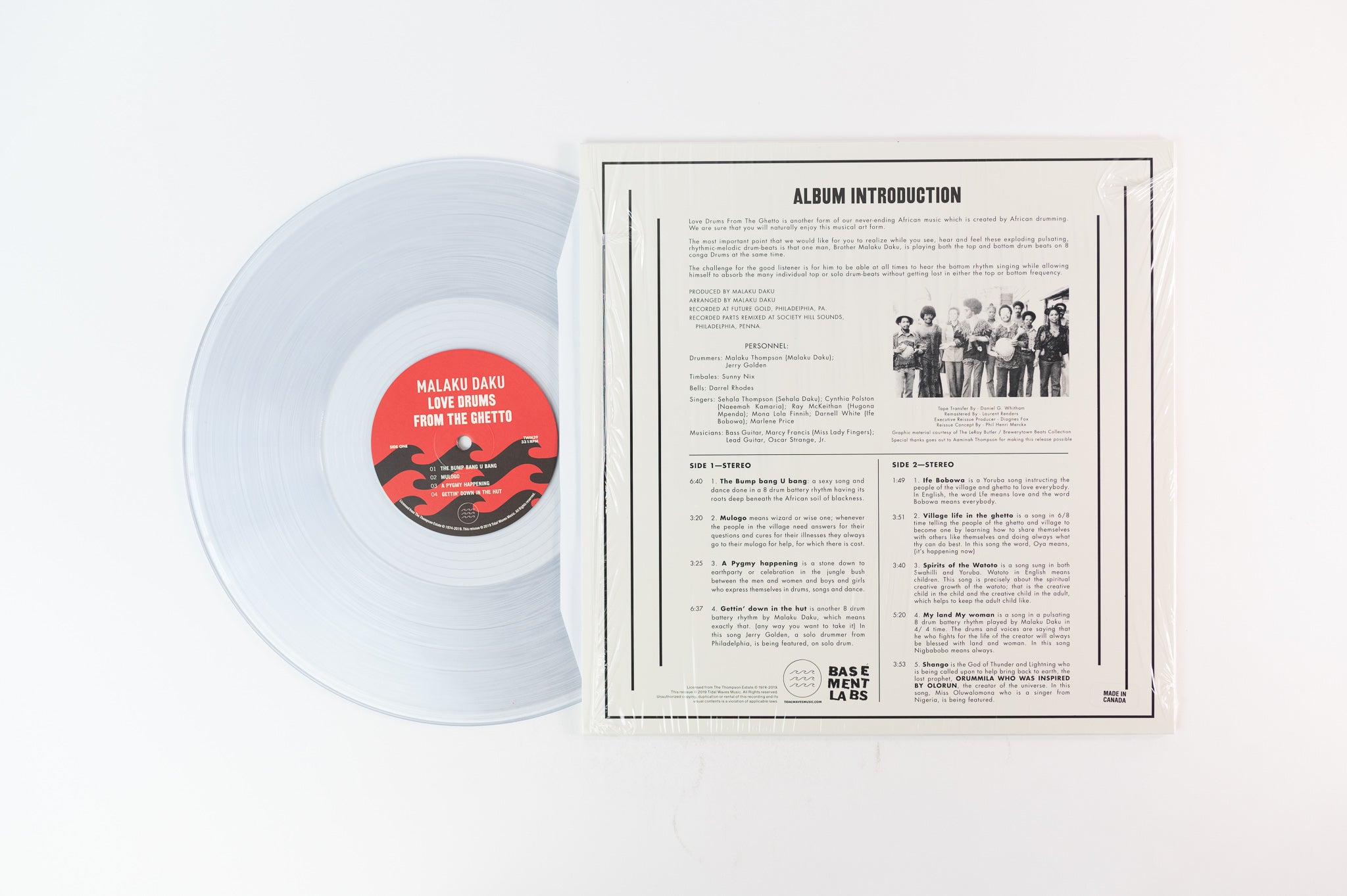 Malaku Daku - Love Drums From The Ghetto on Tidal Waves Light in the Attic Clear Vinyl Reissue with Bonus 7"