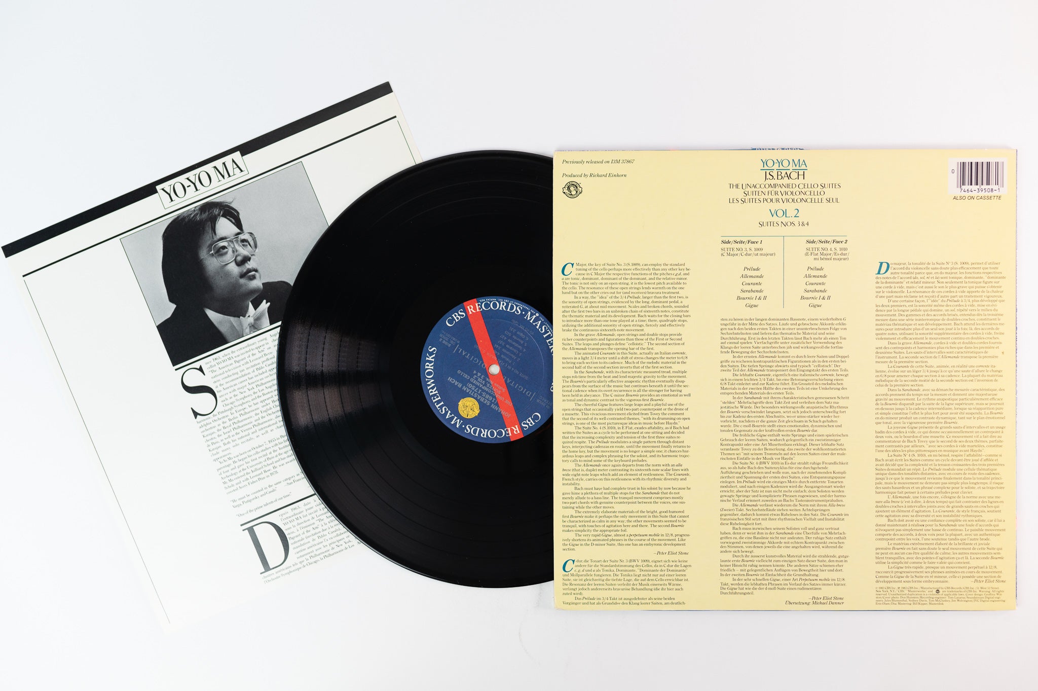 Yo-Yo Ma, J.S. Bach- The Unaccompanied Cello Suites Vol.2 - Suites Nos. 3 & 4 on CBS Masterworks