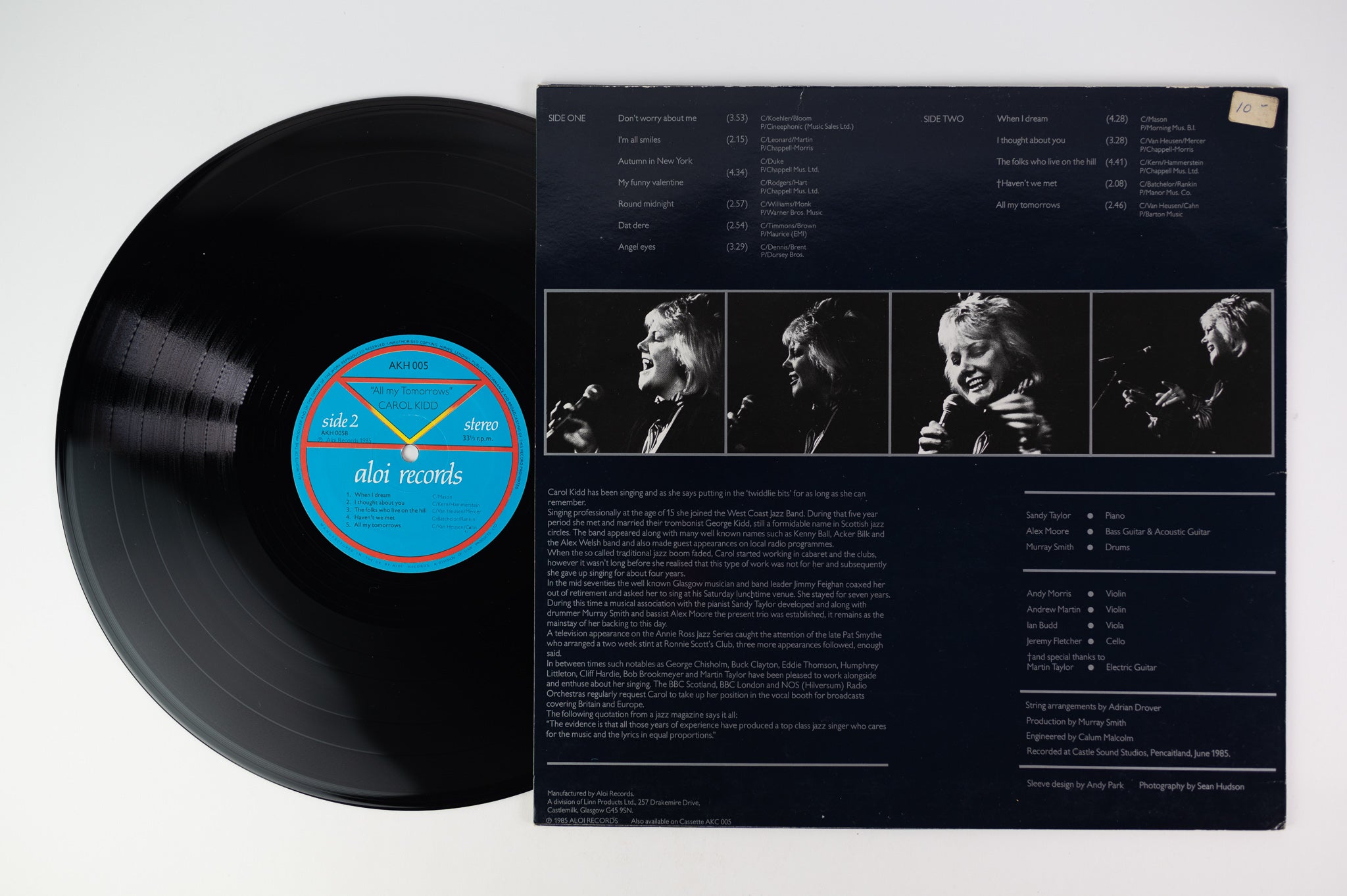 Carol Kidd - All My Tomorrows on Aloi UK pressing