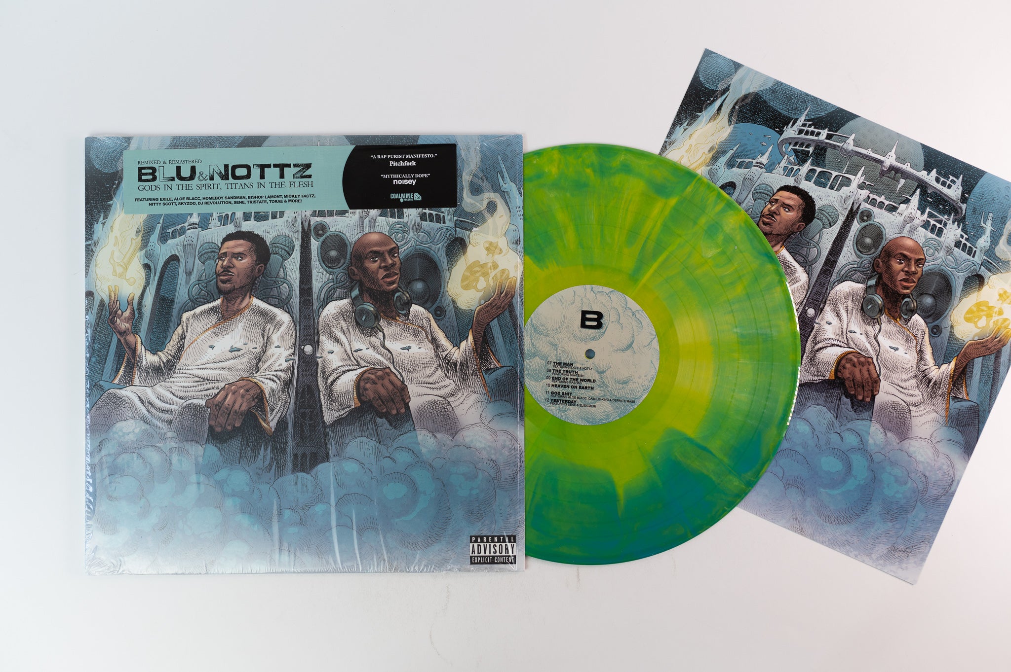 Blu - Gods In The Spirit, Titans In The Flesh on Coalmine Remastered Blue / Yellow Swirl Vinyl