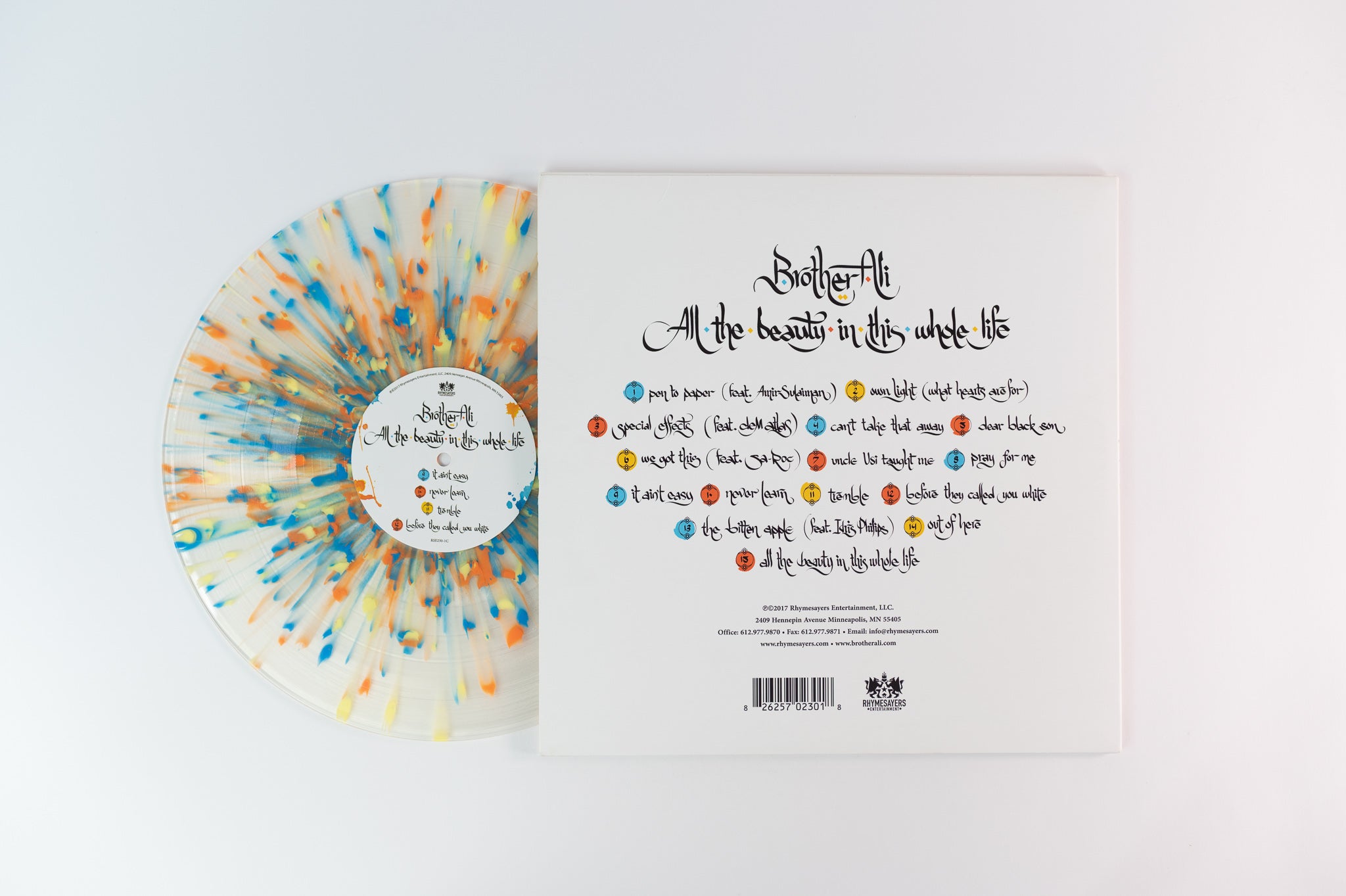 Brother Ali - All The Beauty In This Whole Life on Rhymesayers Translucent 3 Color Splatter Vinyl