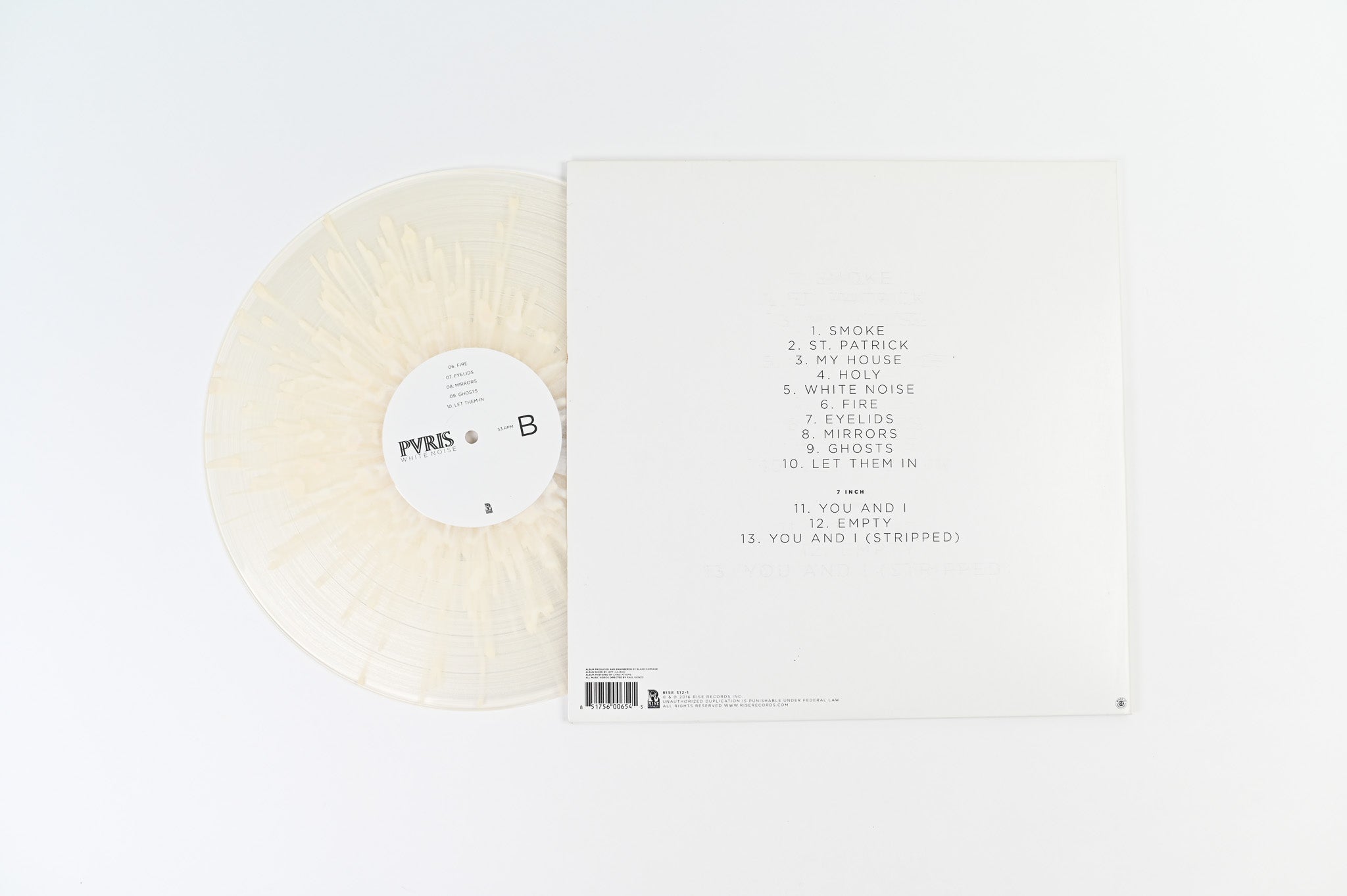 Pvris - White Noise on Rise Limited Clear With White Splatter