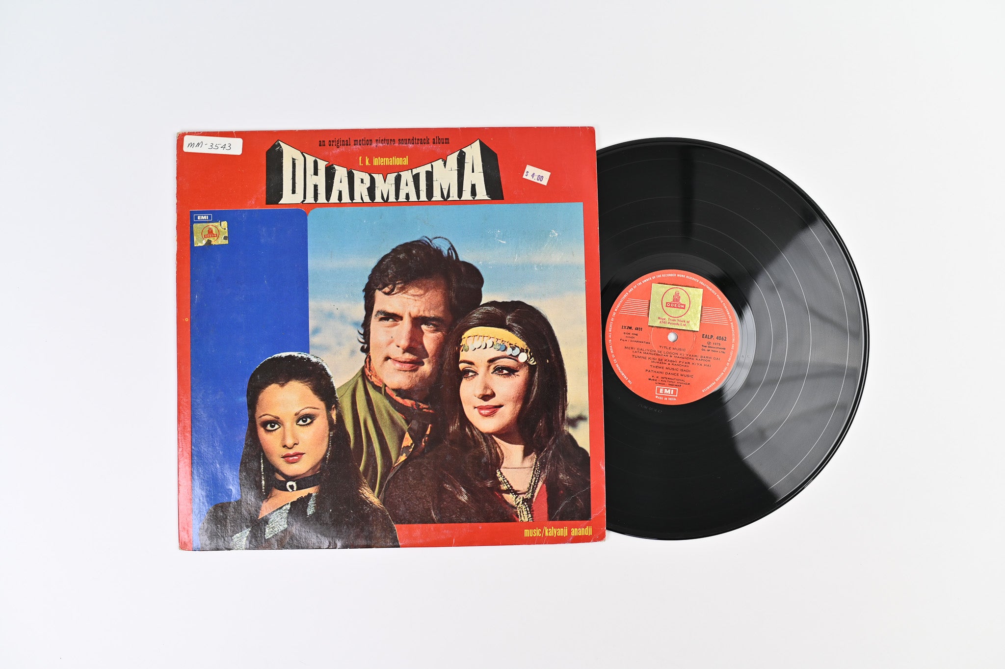 Kalyanji-Anandji - Dharmatma Soundtrack on EMI India Pressing