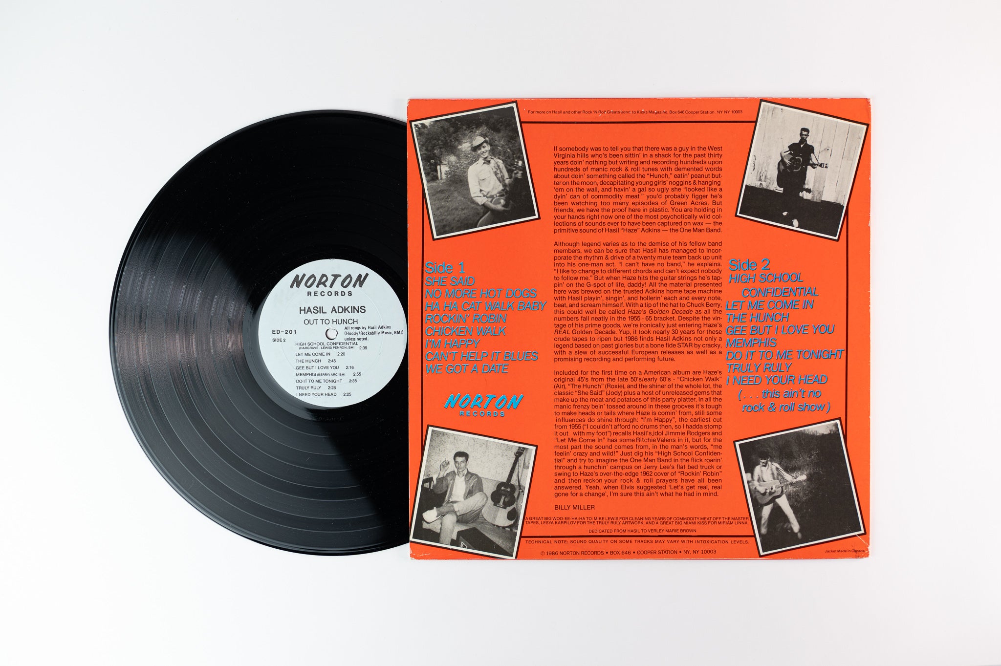 Hasil Adkins - Out To Hunch on Norton Records