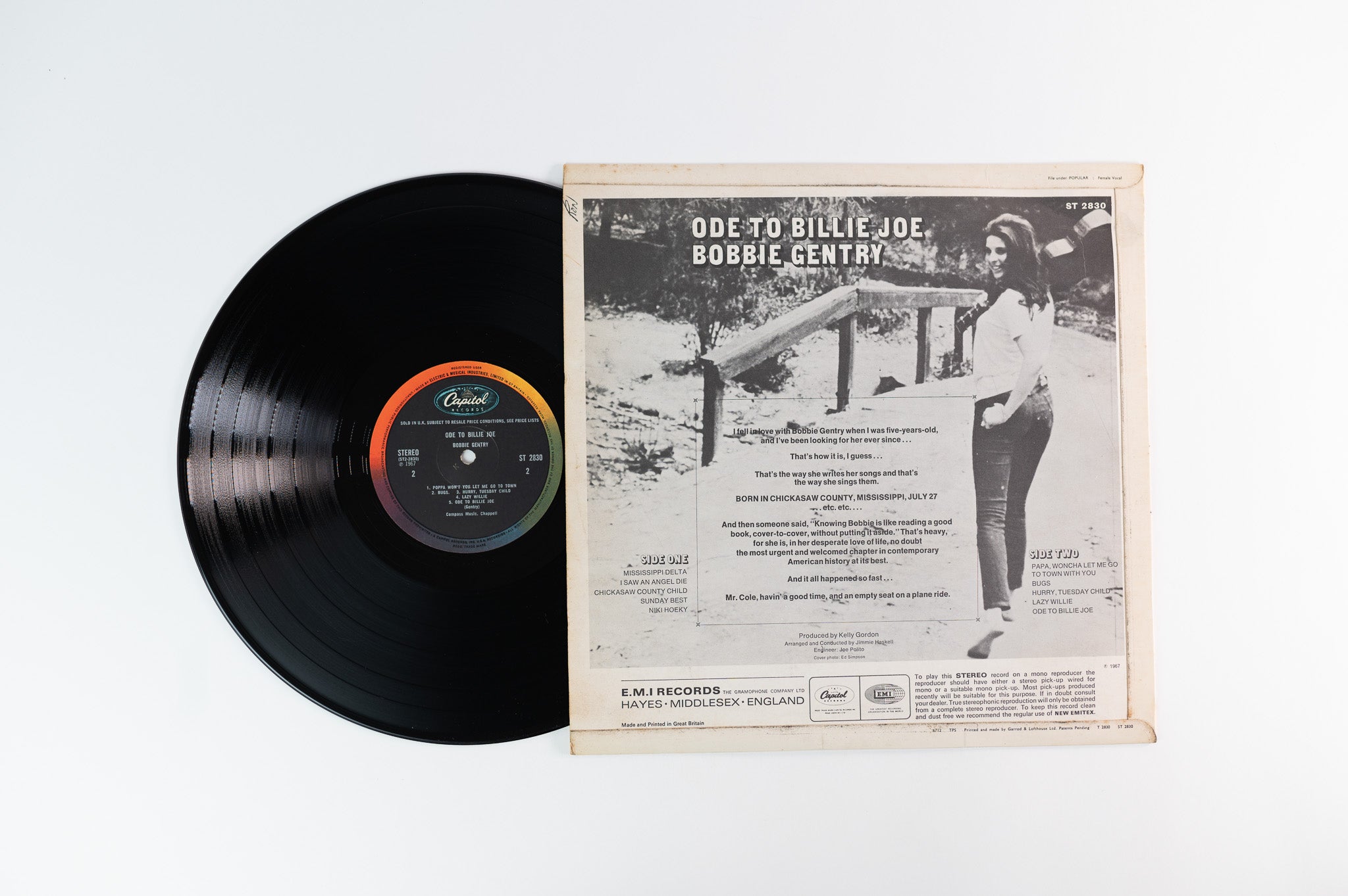 Bobbie Gentry - Ode To Billie Joe on Capitol EMI UK Press