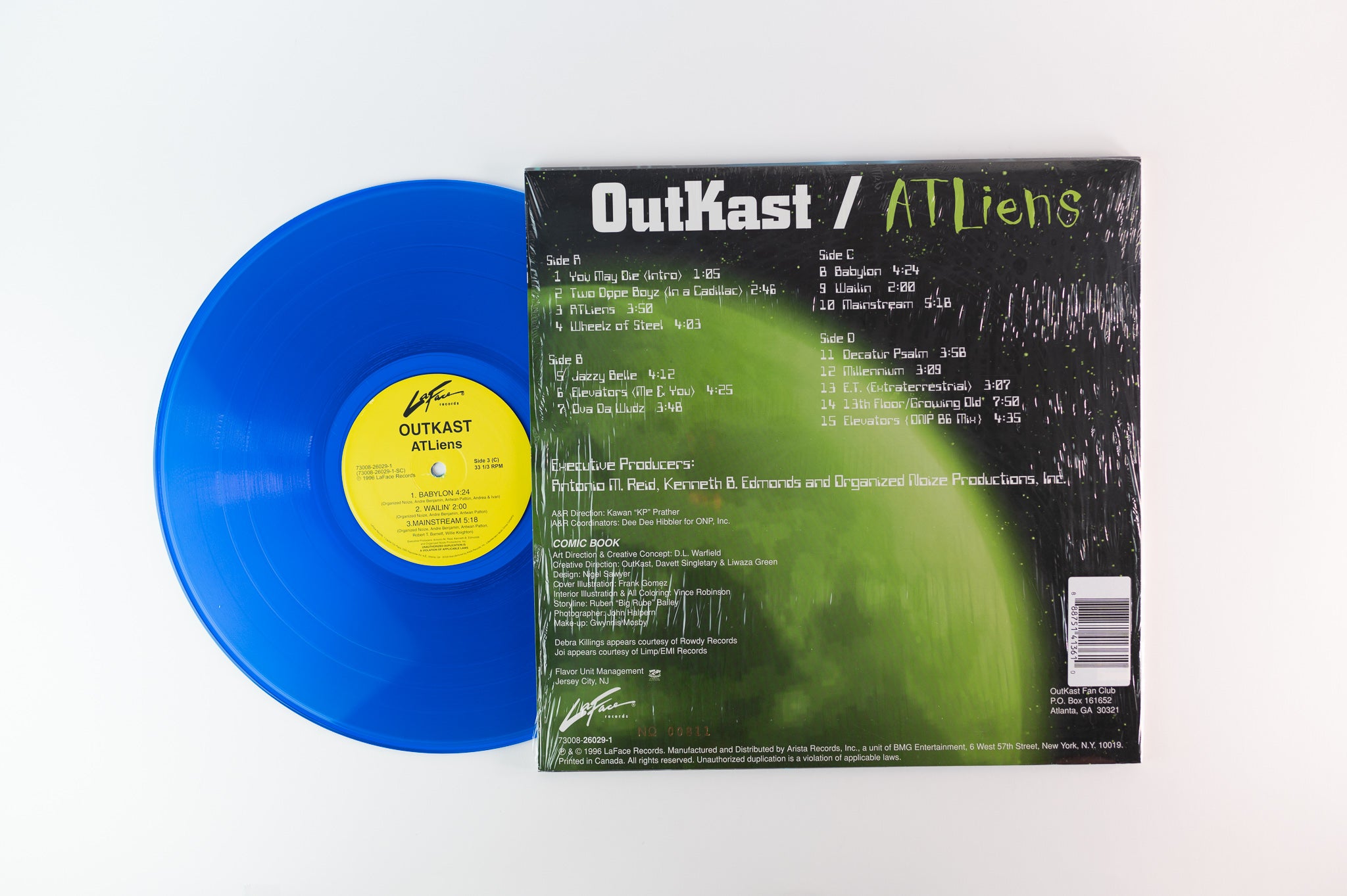OutKast - ATLiens on LaFace Fluorescent Lemon Lime & Translucent Blue Vinyl Ltd. Numbered Edition