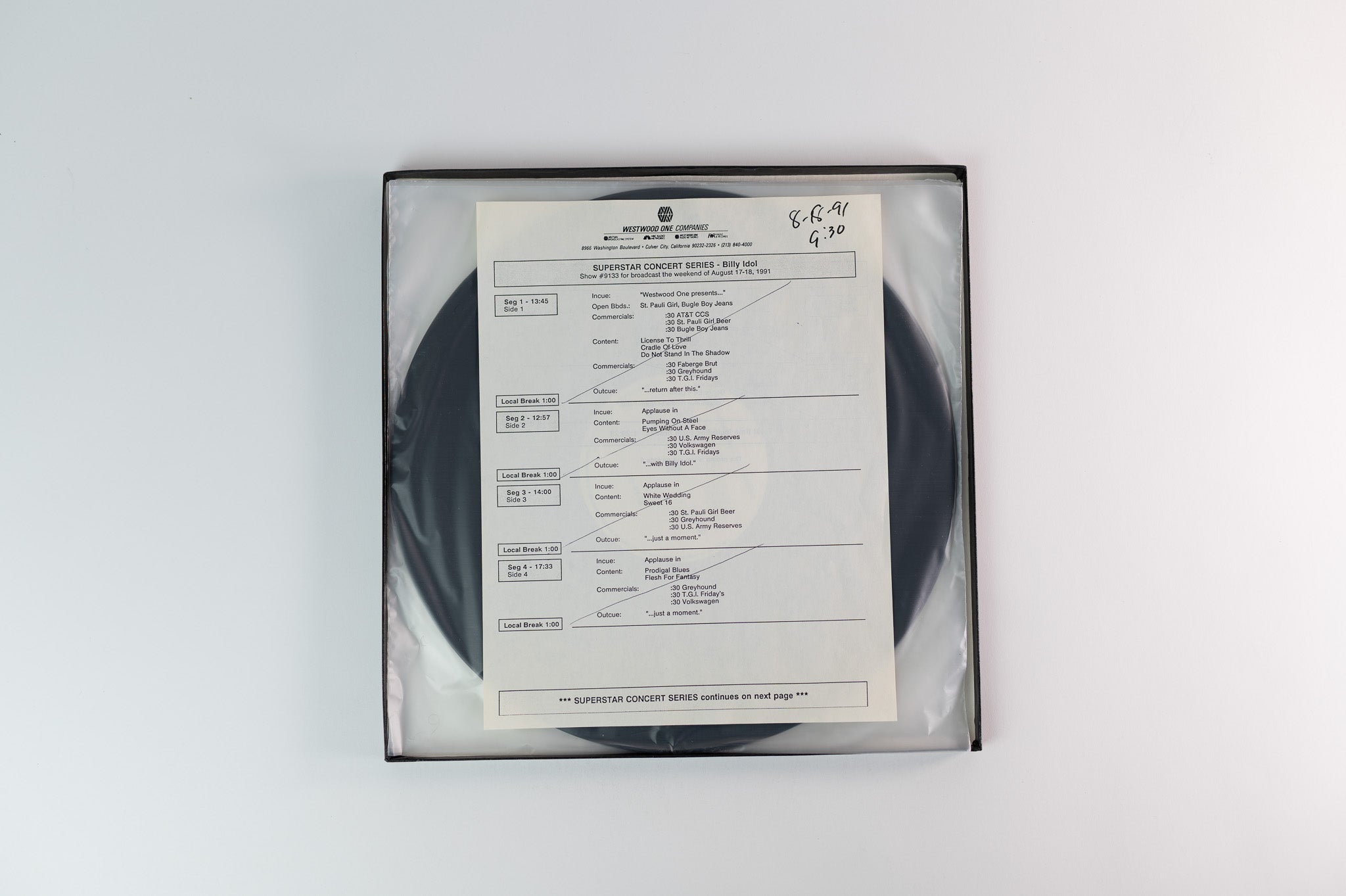 Billy Idol - Superstar Concert Series Westwood One Radio Show 1991