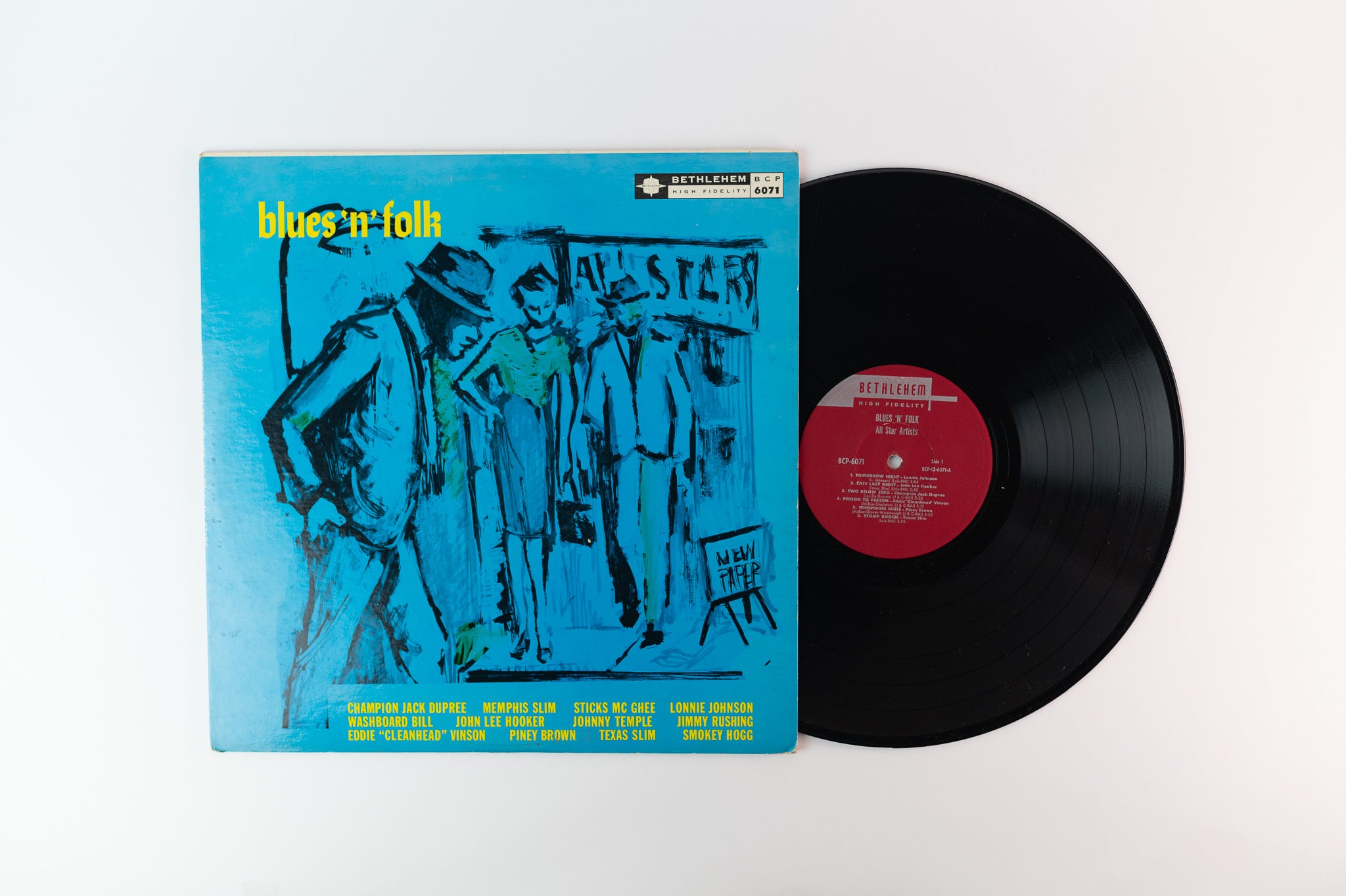 Various - Blues 'N' Folk on Bethlehem Mono John Lee Hooker Memphis Slim
