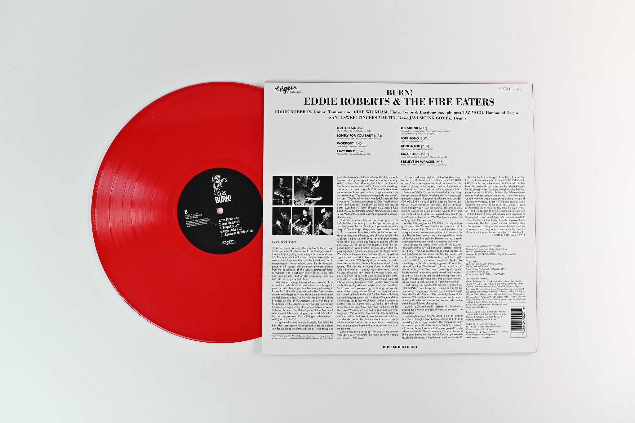 Eddie Roberts - Burn ! on Legere Limited Red Vinyl