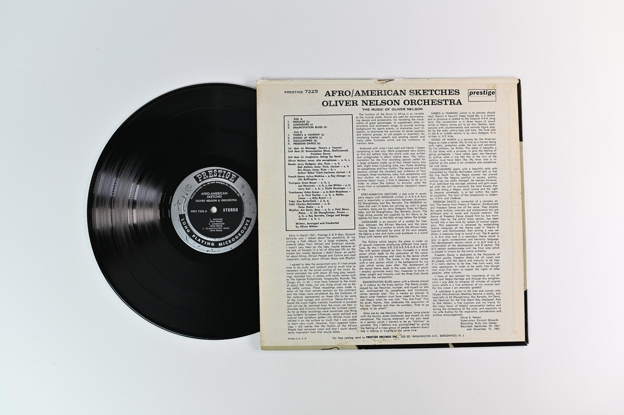 Oliver Nelson And His Orchestra - Afro/American Sketches on Prestige Stereo Deep Groove